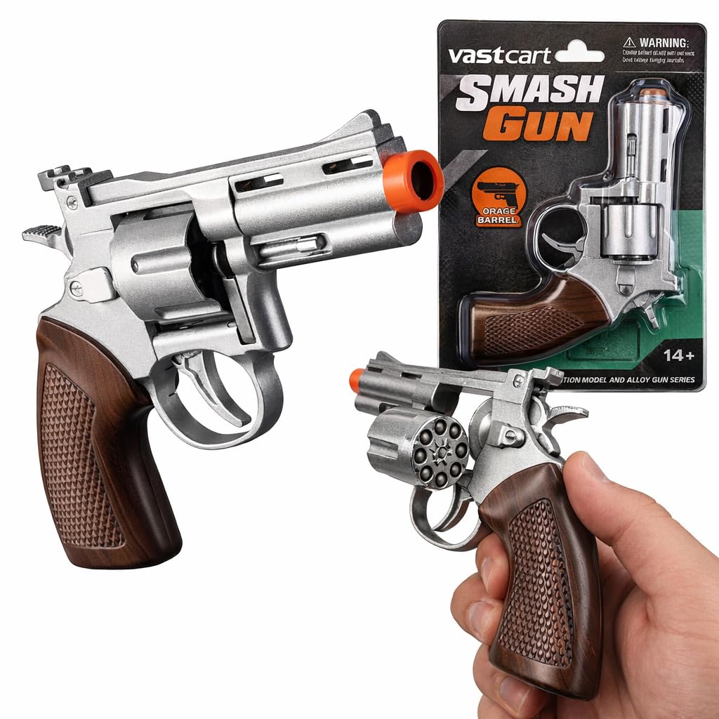 Summer Classic Full Metal Die Cast Cowboy Style Cap Ring Blaster โ 6 Sheet 8-Shot Model, Vintage Western Design, Role Play Item (Only Silver Gun) โ image 1
