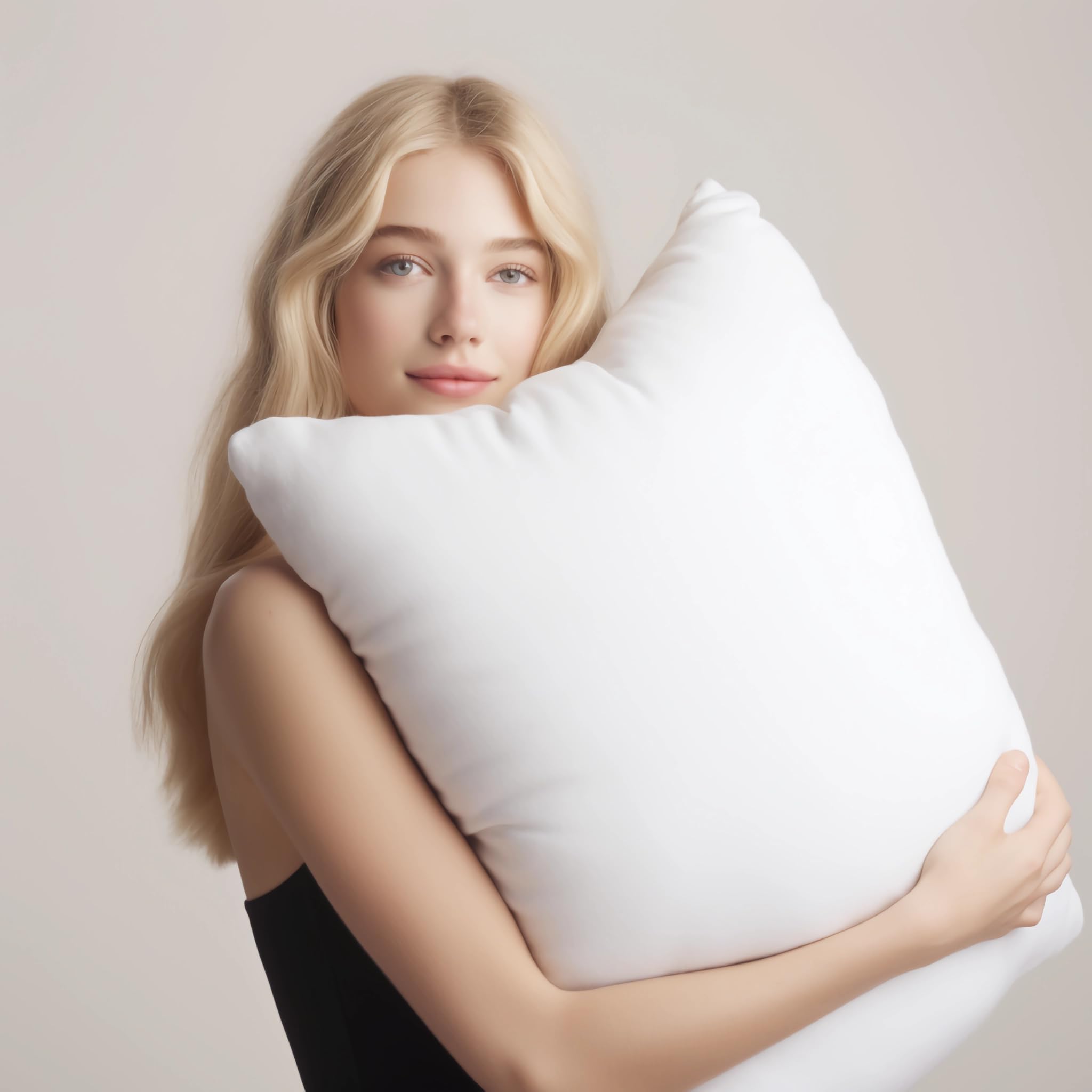 Cuscini per Divano 40x40 Imbottitura Cuscini 4 pezzi Interno Decorativi Quadrati Morbidi con Federe in Microfibra Bianca Anallergici Antiacaro Arredo Casa Salotto Letto Sfoderabili e Lavabili
