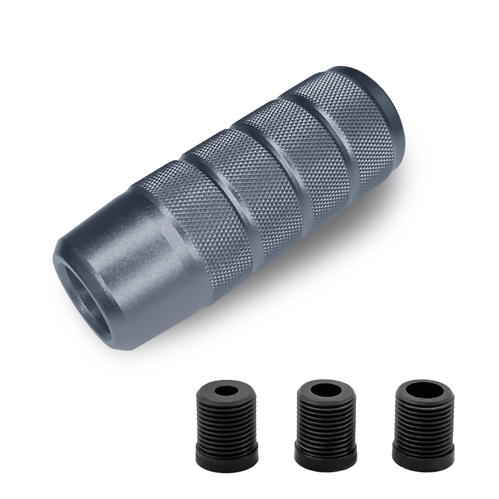 Shifter Knobs Weighted Shift Knob, 3.78" Aluminum Automotive Car Gear Shift Manual Knobs Lever Adapters M8 M10 M12 x 1.25, Universal Anti-Slip Easy Grip Gear Shift with 3 Threaded（Gray）