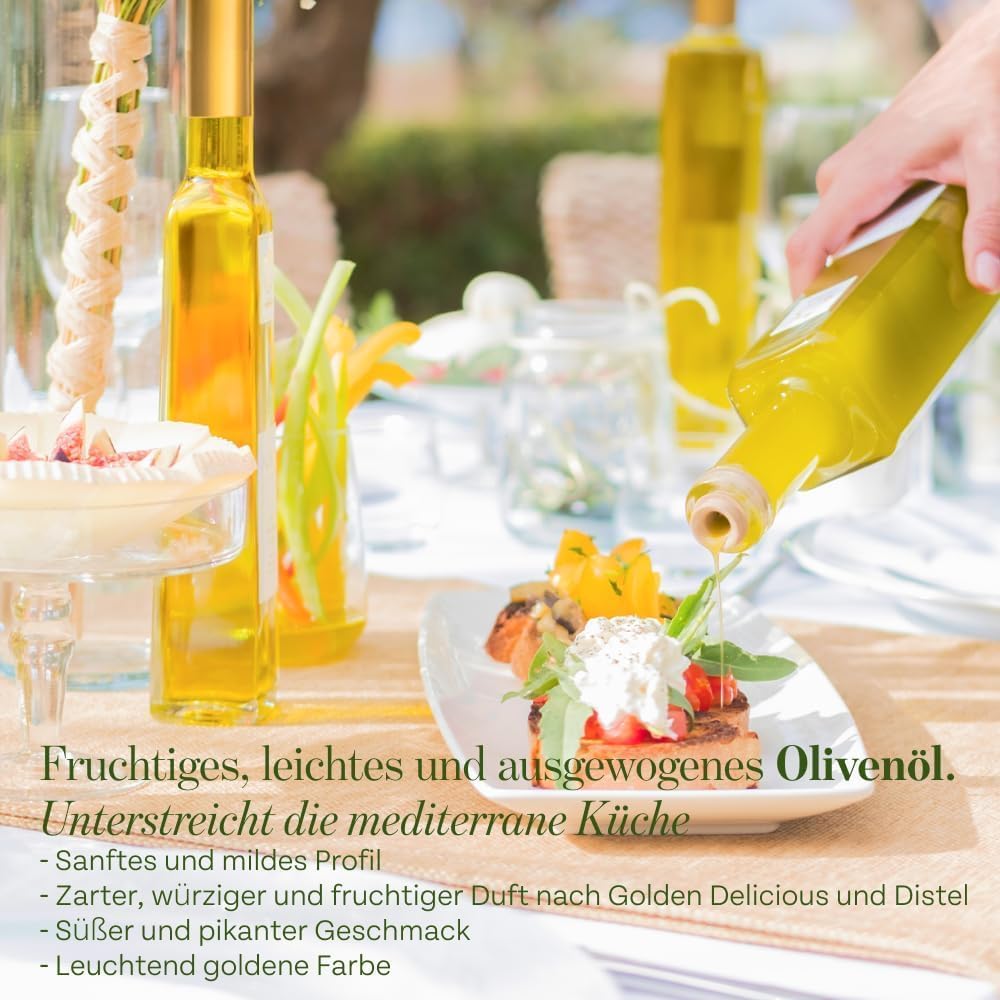 ALBORI Soave - Olivenöl 5 Liter NEU 2025/2026 Italienisch Extra Nativ Apulisches Kaltgepresst - Mischung Zarter Geschmack für Fisch Fleisch Gemüse, Verschwendungsfreier, Ausgießer Kein Umfüllen Nötig