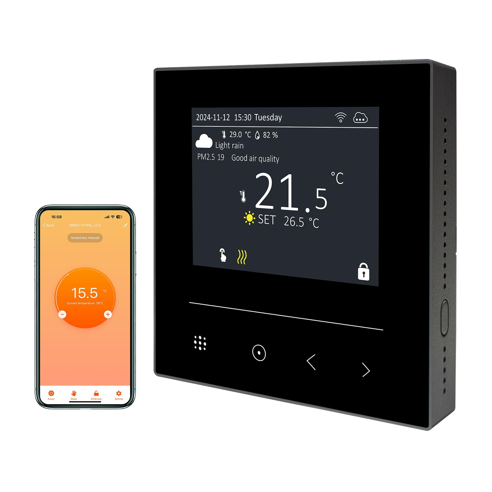 KETOTEK Termostato WiFi 3A para calefacción de agua y caldera de gas, termostato programable inteligente compatible con Alexa, Smart Life/Tuya App