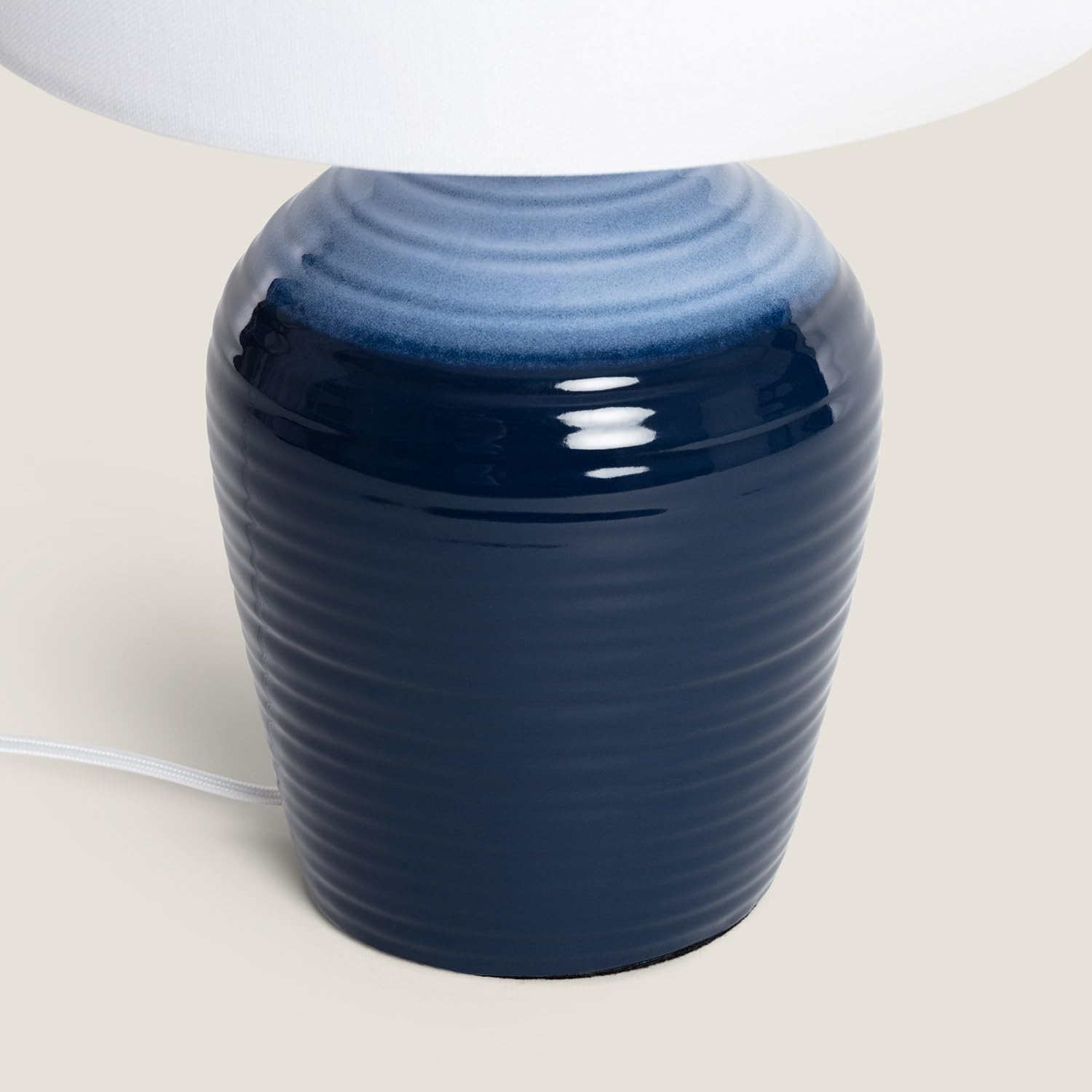 LEDKIA Lampada da Tavolo Ceramica Botijo Azzurro Scuro