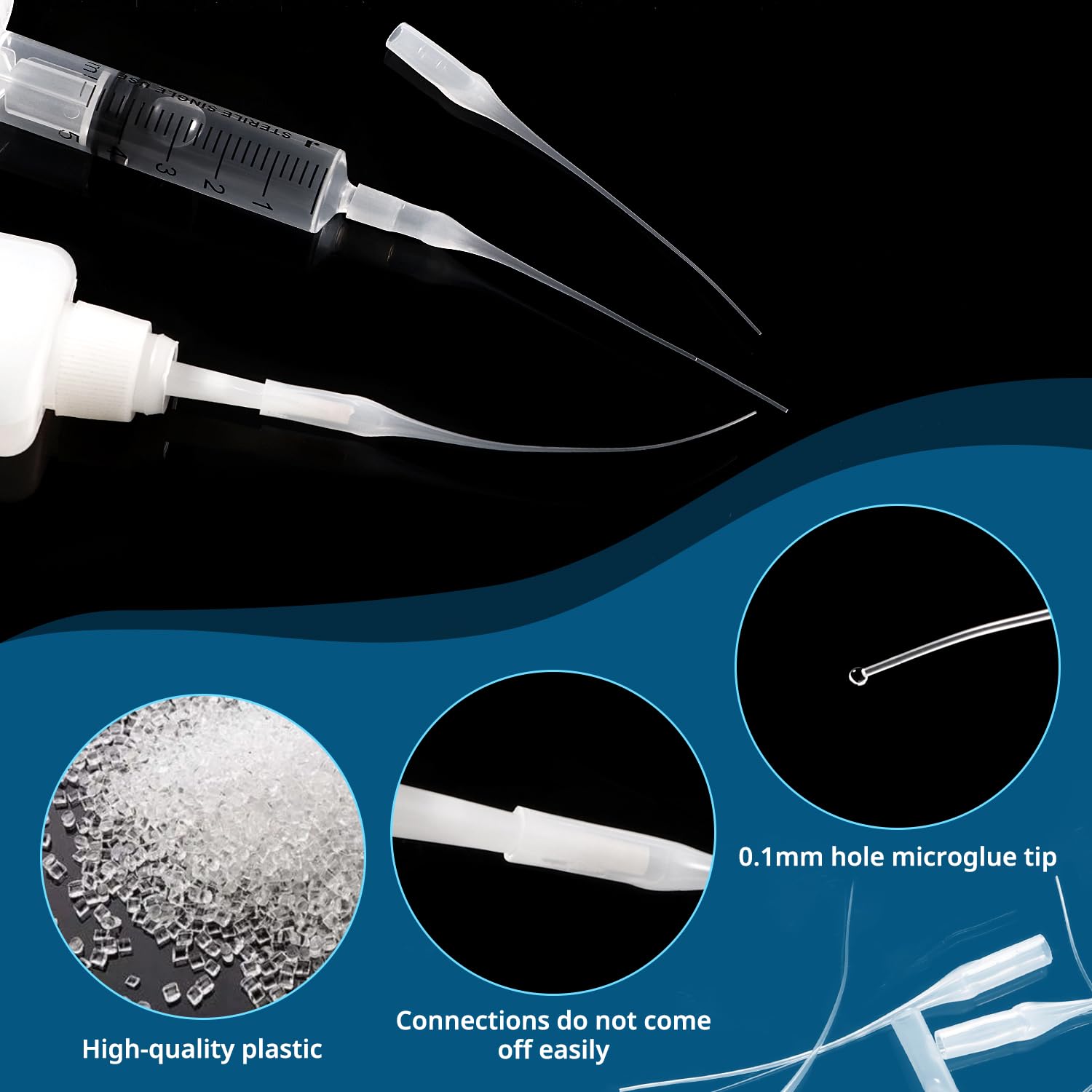 VooGenzek 100 Stücke 0.1mm Transparent Kunststoff Kleber Micro Tips, Präzisionsapplikator für Kunsthandwerk, Hobby, Labor und Dispensing VooGenzek 100 Stücke 0.1mm Transparent Kunststoff Kleber Micro Tips, Präzisionsapplikator für Kunsthandwerk, Hobby, Labor und Dispensing