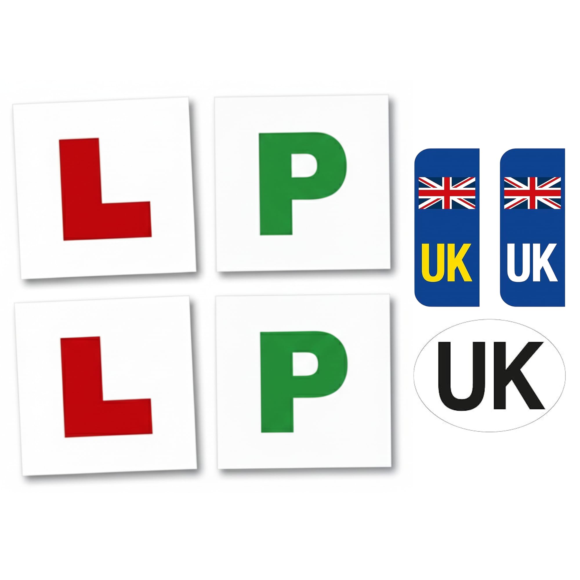 Angel Rose® Pack of 2 P Plates Sticker (178 x 178 mm) P Plates for Car Self Adhesive Waterproof P Plates for Learner Plates Self Adhesive (2 P Plates) — view 5