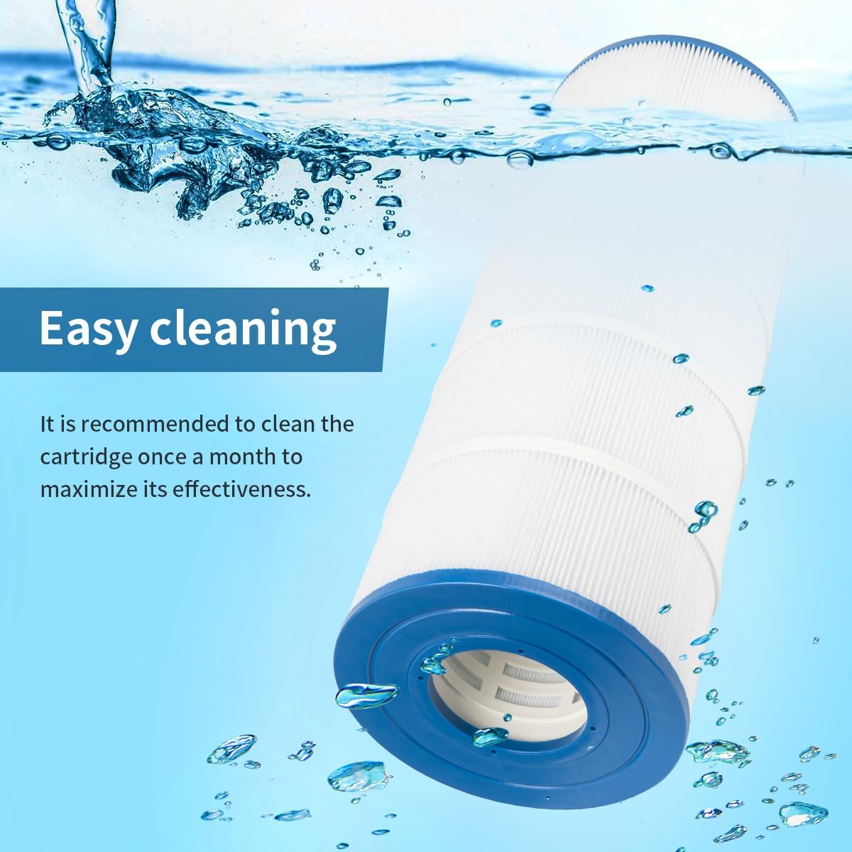 PLF120A Pool Filter Cartridge Compatible with Hayward C1200, Ultra-B2, PCX1200RE, PA120, C-8412,120 sq.ft.Cartridge,1 Pack