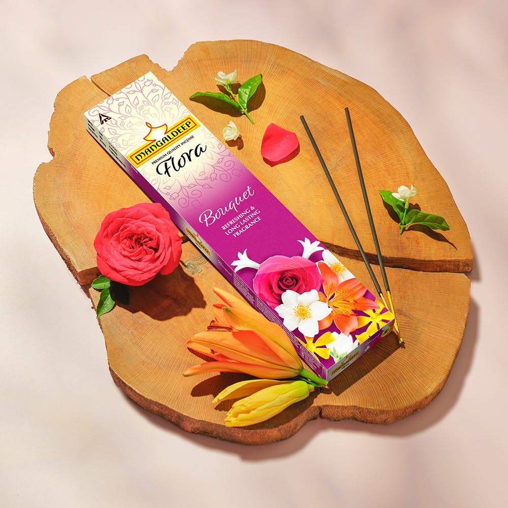 Mangaldeep Flora Bouquet Incense Sticks - Refreshing and Long Lasting Aroma (115gm) - Image 3 thumbnail