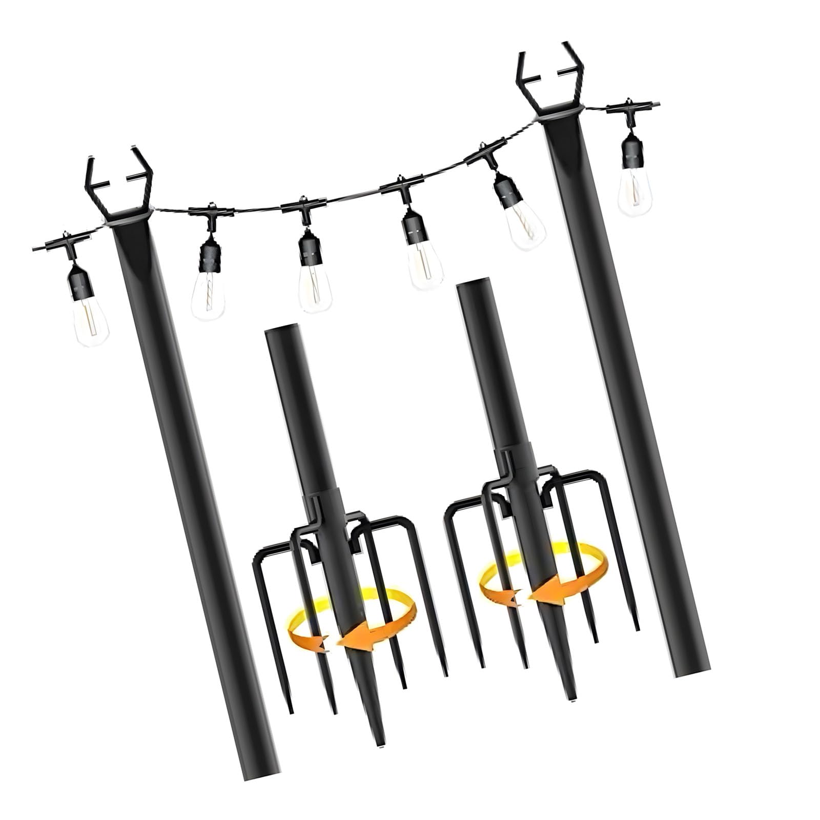Kaeltsyn Duty Iron Camping Supports For Easy Assembly In Wilderness Expeditions And Patio Setups Weatherproof Tent Stakes