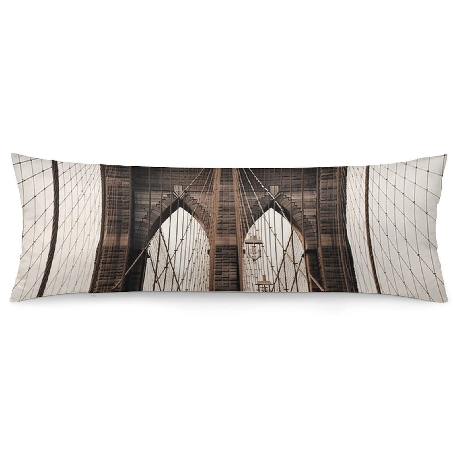 2 Pack Pillow Cases for Hair and Skin, Soft Breathable Pillow Case Covers with Hidden Zipper, Photo of Brooklyn Bridge Pillowcase 20"x54" Pillow Covers for Sleeping Gift