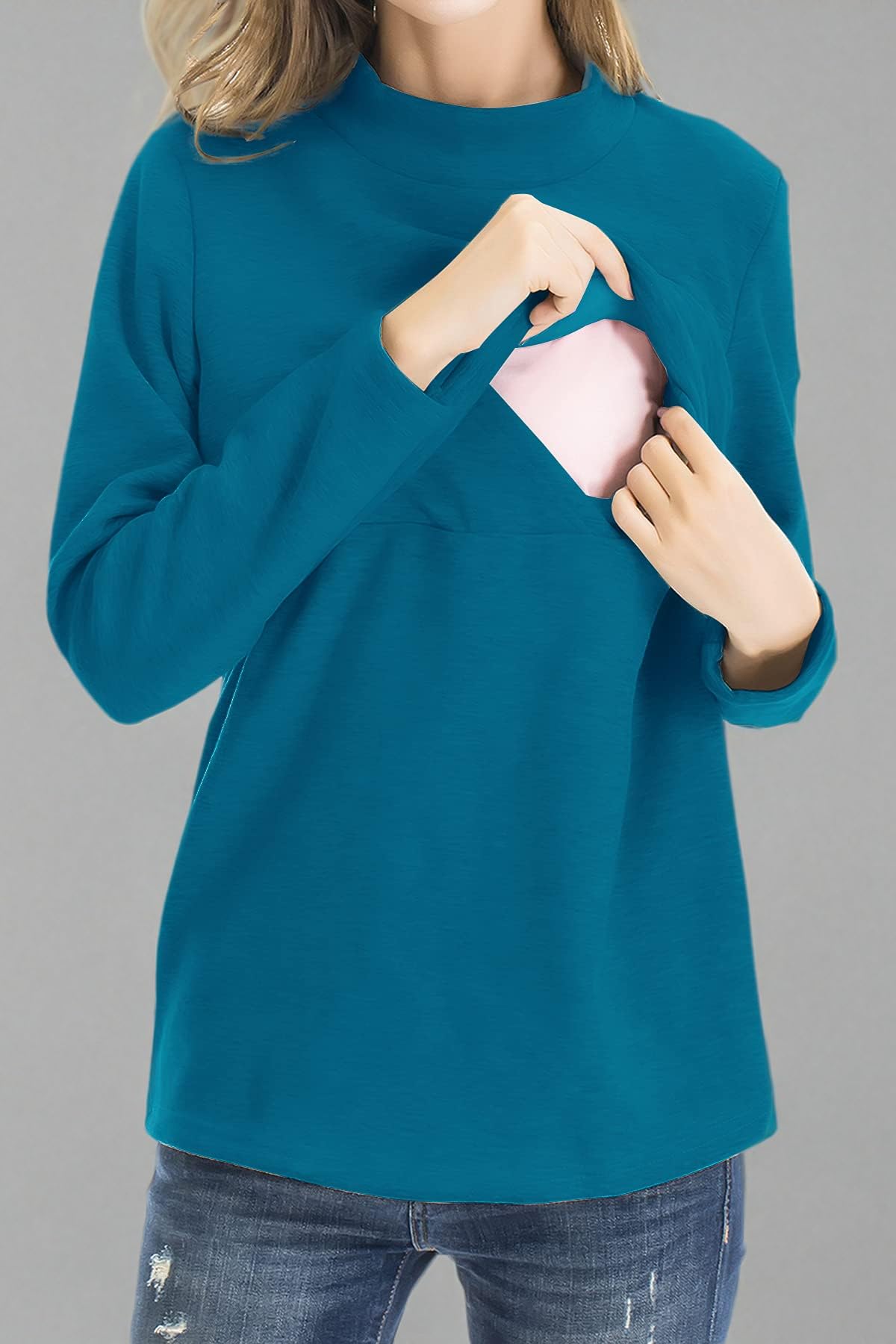 Smallshow Hauts d’Allaitement en Molleton Vêtements d’Allaitement à Manches Longues pour Femmes