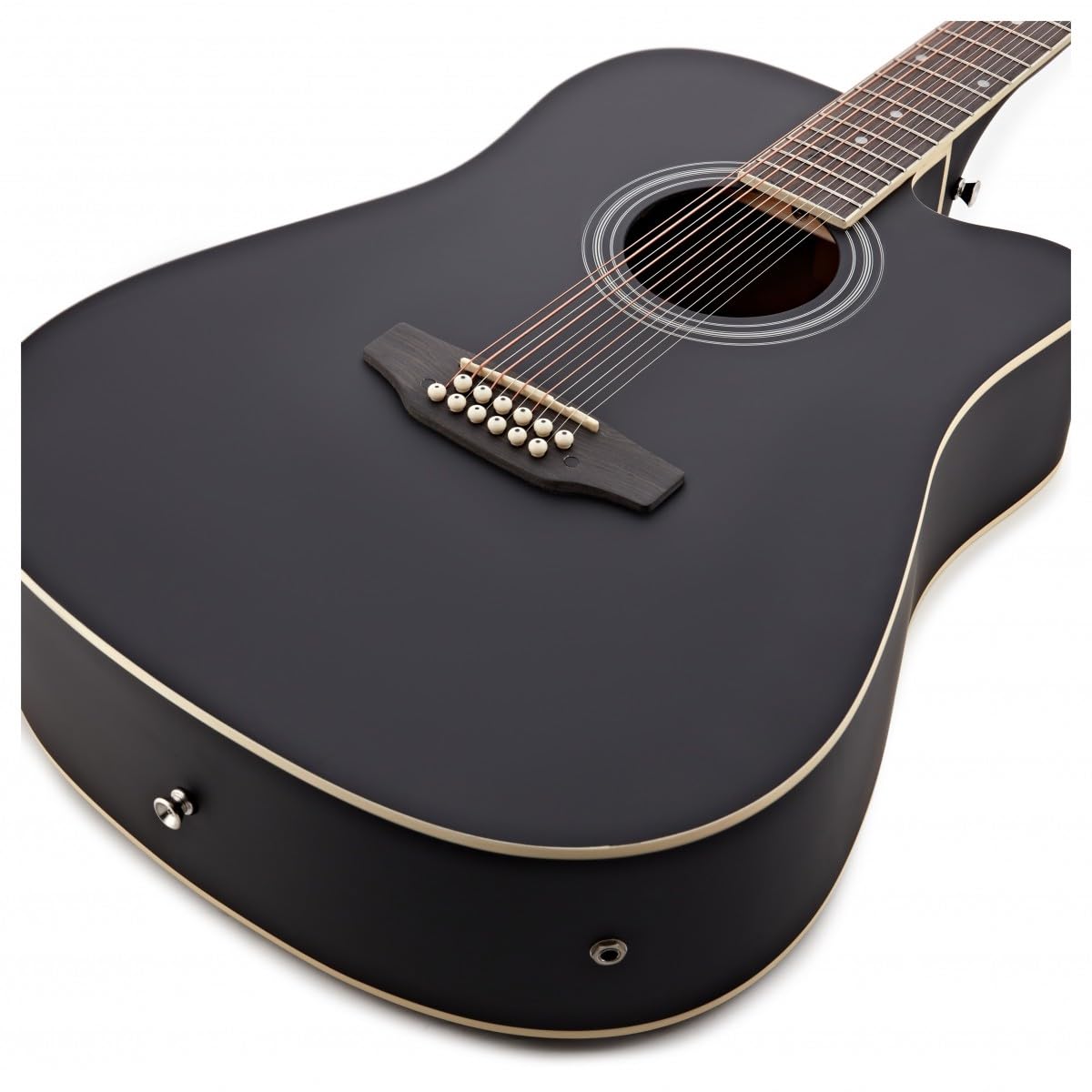 Chitarra Elettroacustica Dreadnought a 12 Corde di Gear4music, Nero