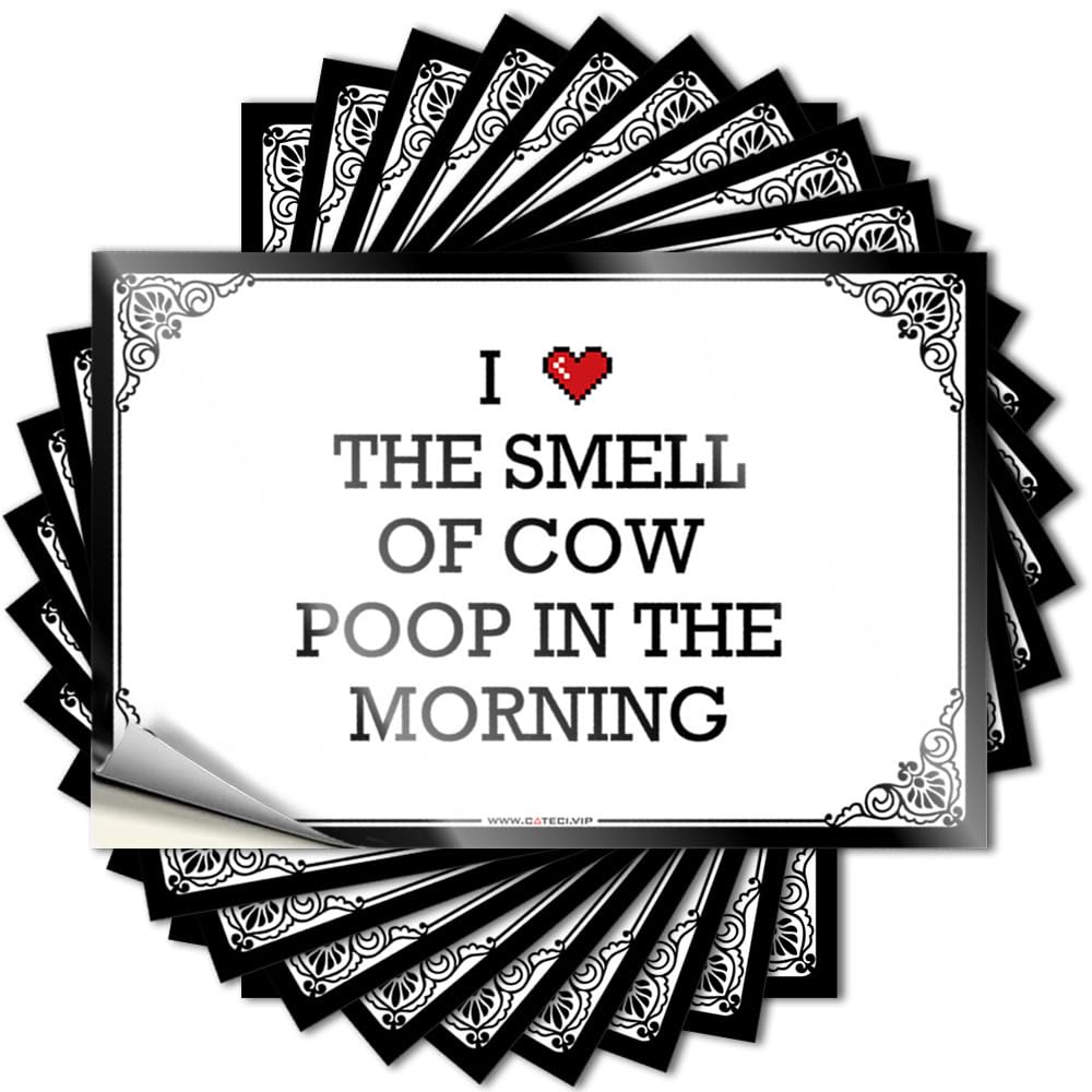 Decal Farmhouse | Affirmation Bumper I Love The Smell of Cow Poop in The Morning for Boys(6X9CM)