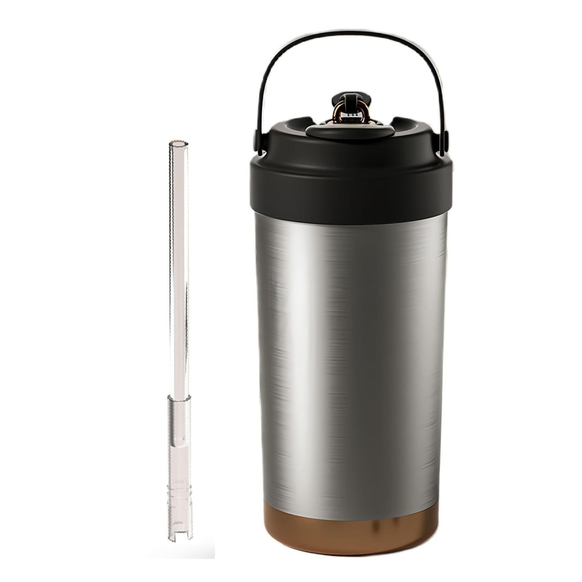 YELONA 500ml Vacuum Insulated 316 Stainless Steel Travel Mug/Flask/Thermos - Sip-It-Your-Way Lid, Straw - 8-Hour Cold Retention - Comfortable Grip, Sweat Proof, Dishwasher Safe - (Sonic Silver)