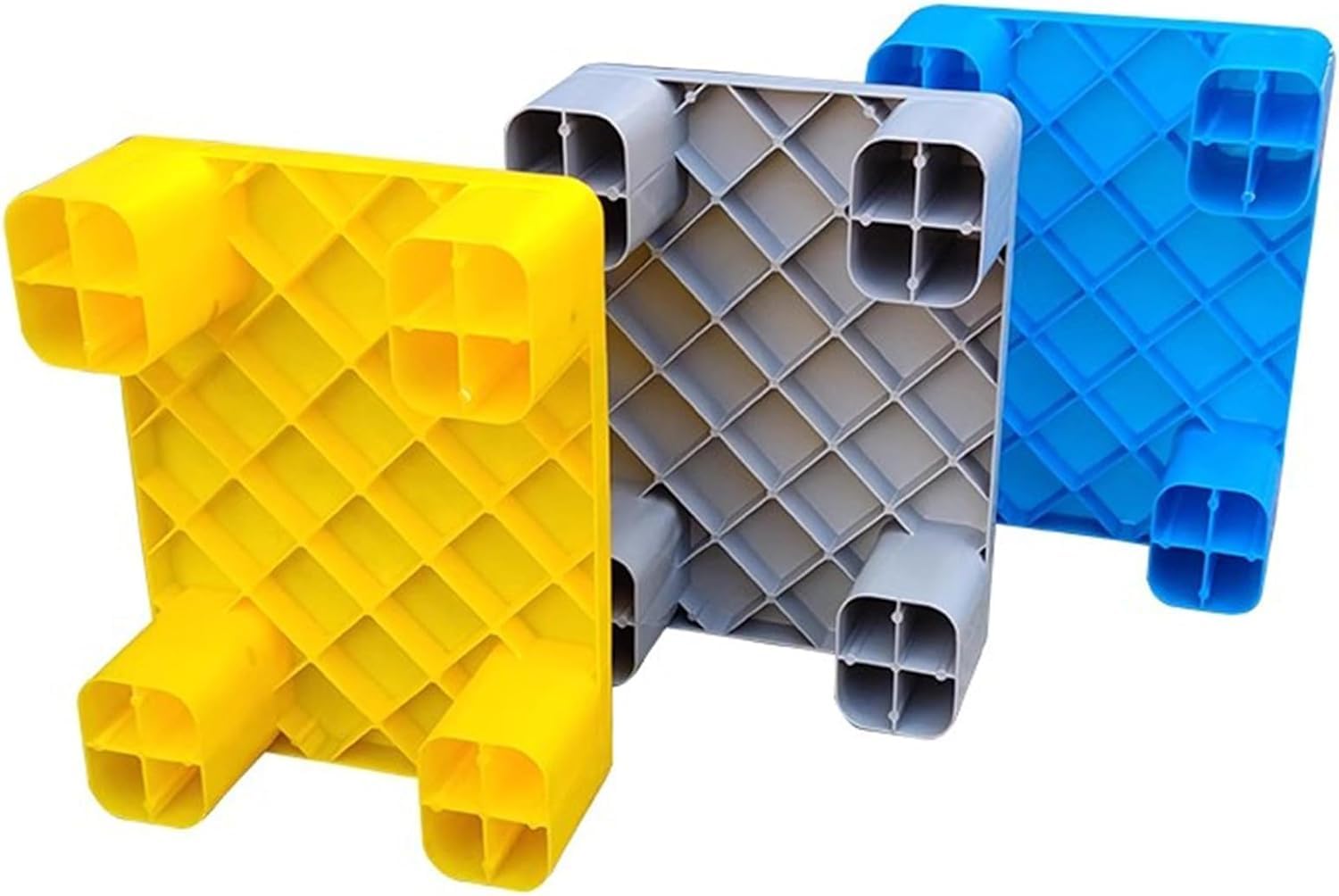 Lekkie palety plastikowe Regały magazynowe z polietylenu Ogród Balkon Kemping Plastikowe palety magazynowe(Yellow-2pcs,60x40x12cm)