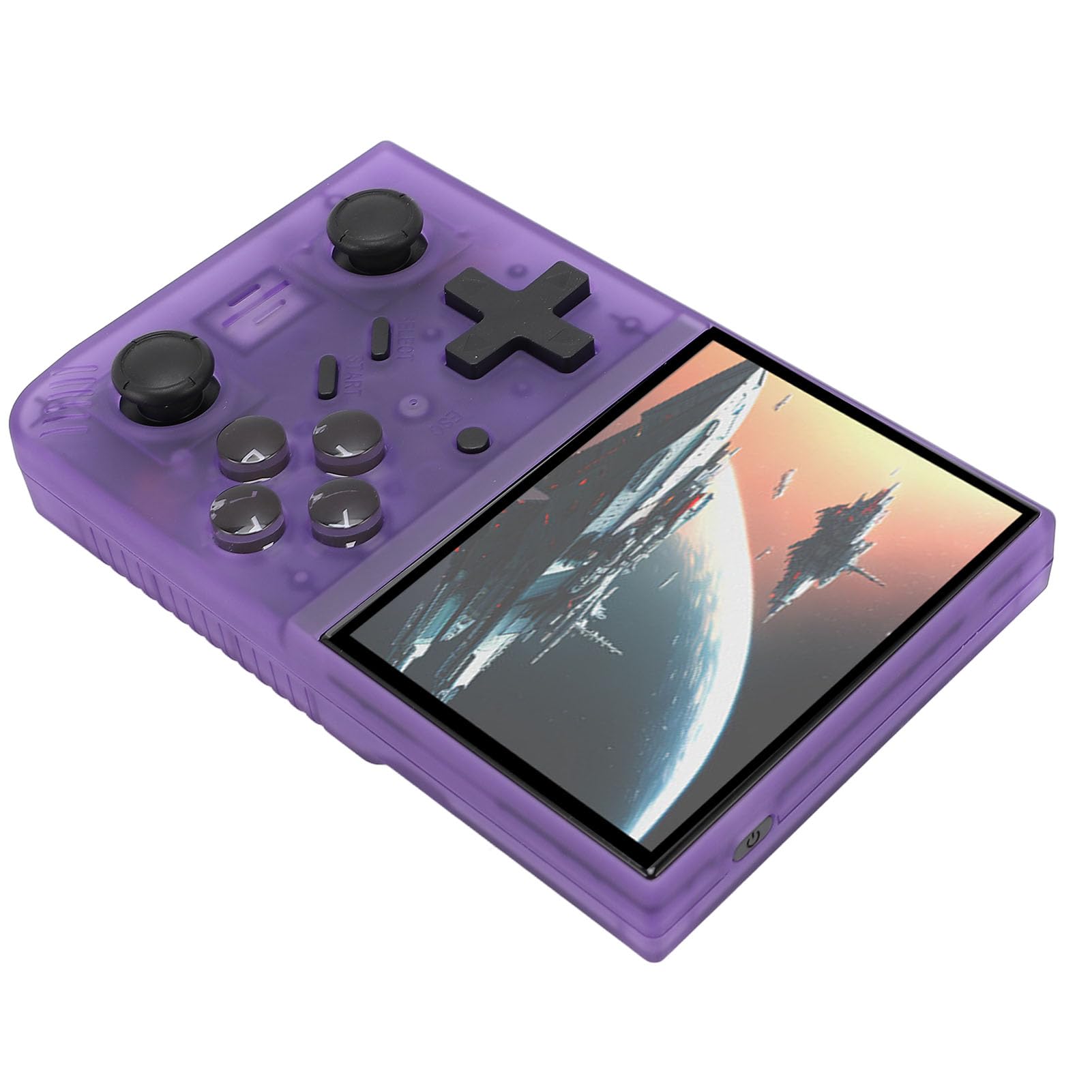Console per Videogiochi retrò Portatile Schermo IPS da 3,5 Pollici Console per Videogiochi Portatile Open Source con Doppi Joystick 3D Scheda di Memoria Piccola da 64 GB per Bambini (Purple)