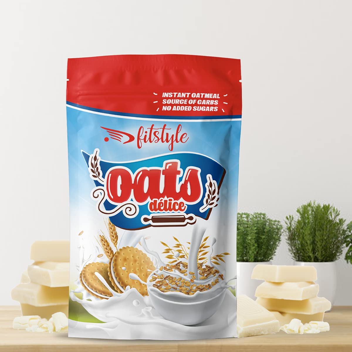 Avena sabor Chocolate Blanco 500g | 100% Integral y con aroma intenso | Fuente de proteína vegana | Sin azúcar añadido