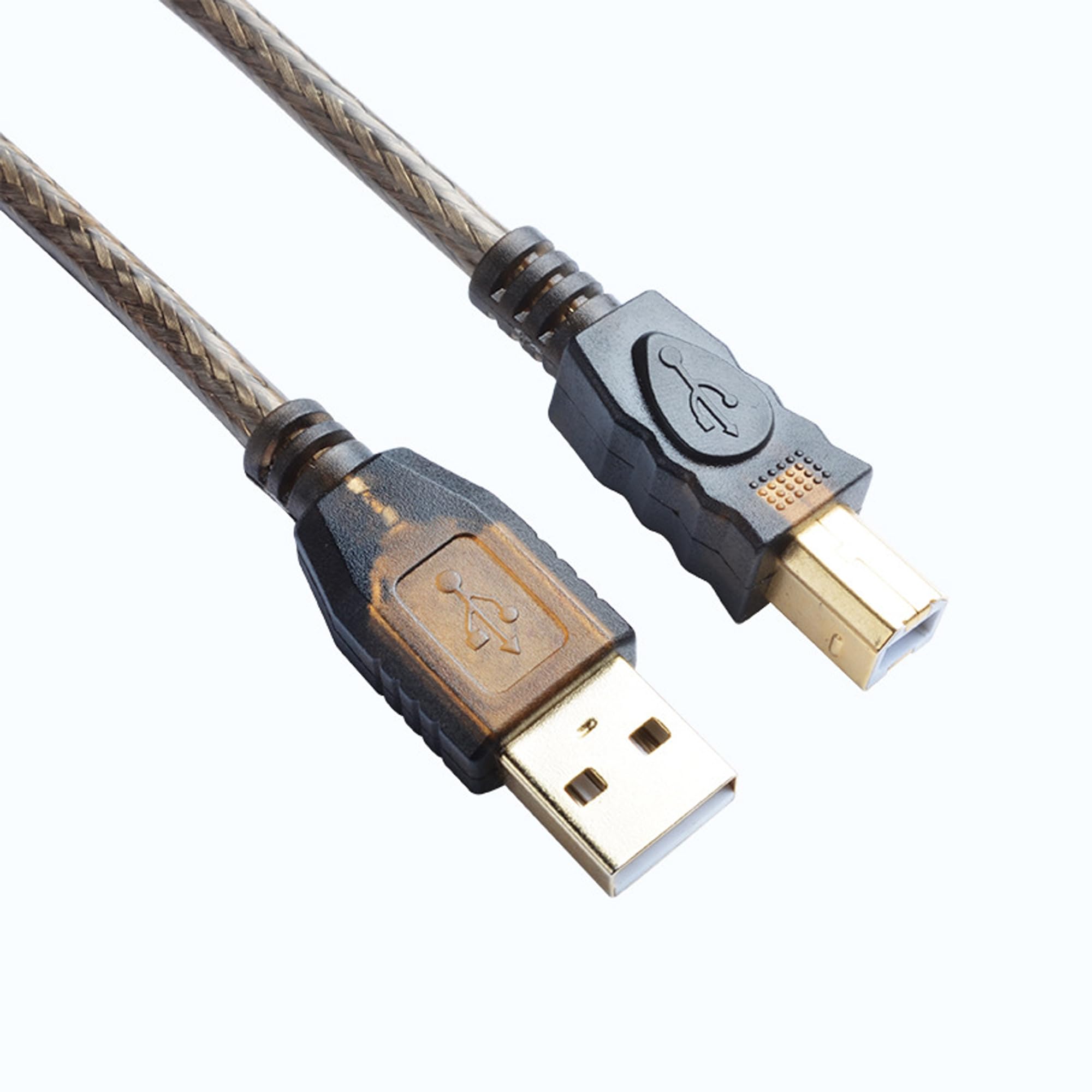 USB 2.0 Druckerkabel, 5 m, doppelt geschirmt, vergoldete Anschlüsse, High Speed A auf B, für HP, Canon, Epson, Brother Drucker und Scanner