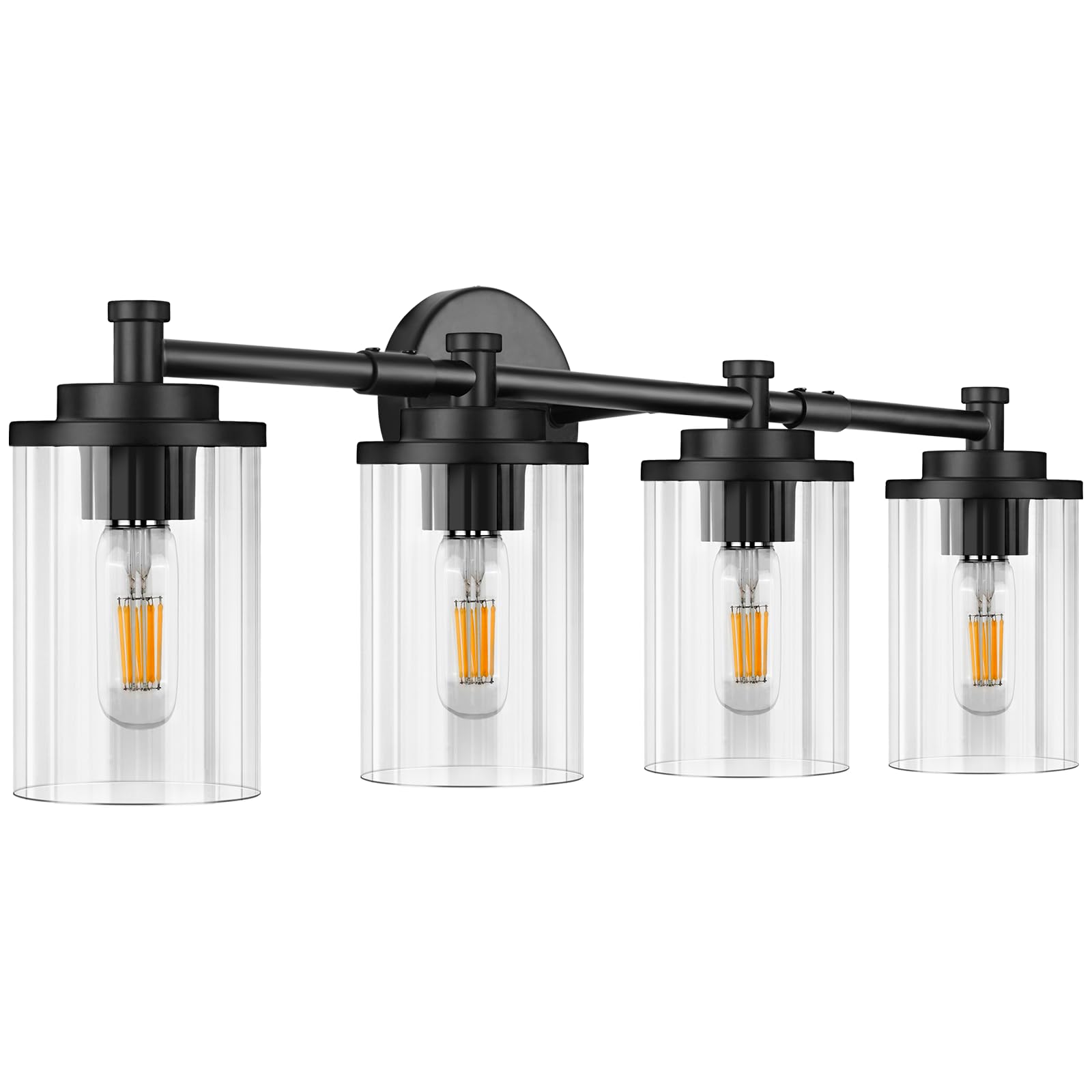 Bathroom Light Fixtures Black Vanity Lights 4-Light Bathroom Vanity Light 30 Inches Vanity Lighting for Bathroom Wall Lamp