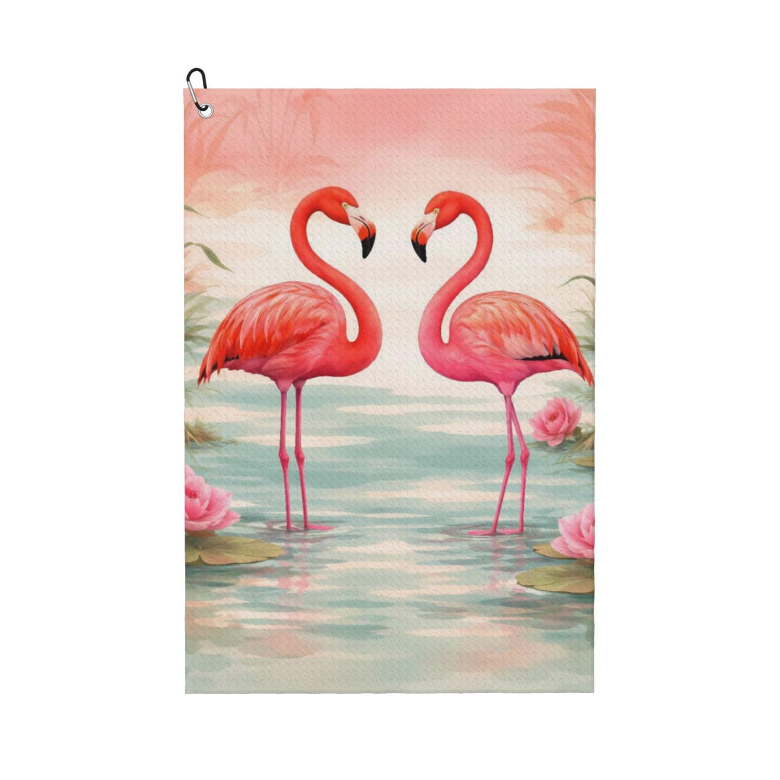 BSDFGSDD Two Red Flamingos Golf Towel 24 x 16 inches