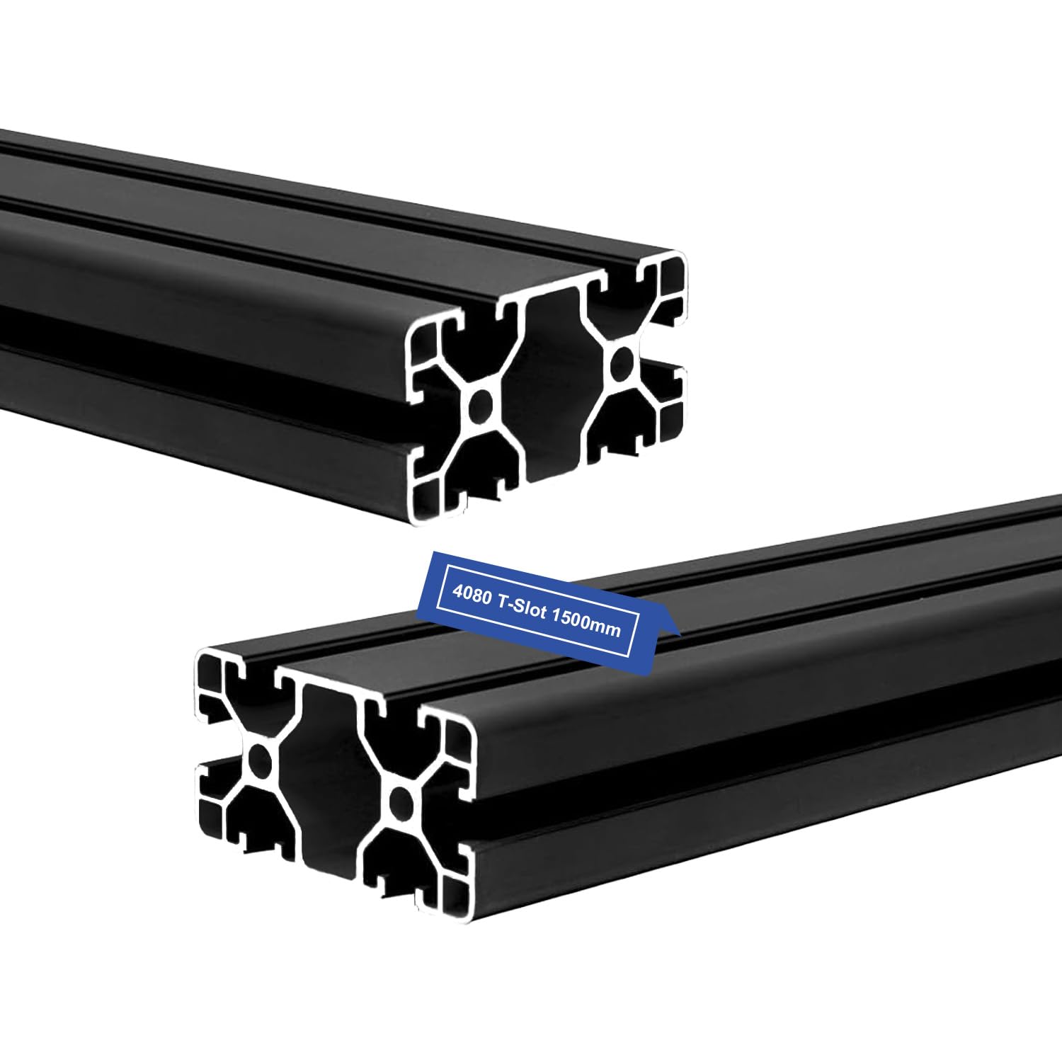 Seekliny 2Pack 4080 T Slot Aluminum Extrusion 1500mm Black Extruded Aluminum Profile 40x80 T-Slotted Framing European Standard Anodized Linear Rail