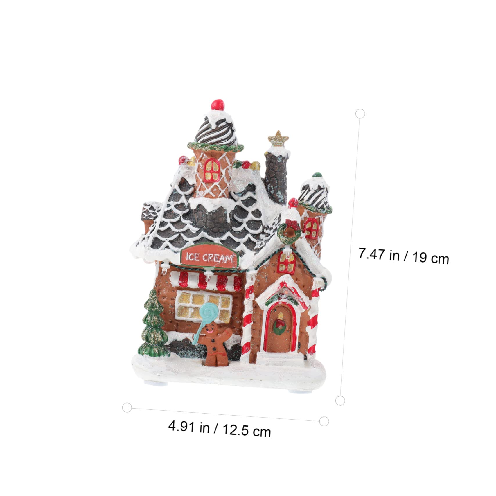 Casa Luminosa in Resina Artigianale Natalizia Led, Decorazione Natalizia Da Tavolo Casa Di Neve Adornata, Ornamento Luminoso Per Atmosfera Festiva e Spazio Familiare