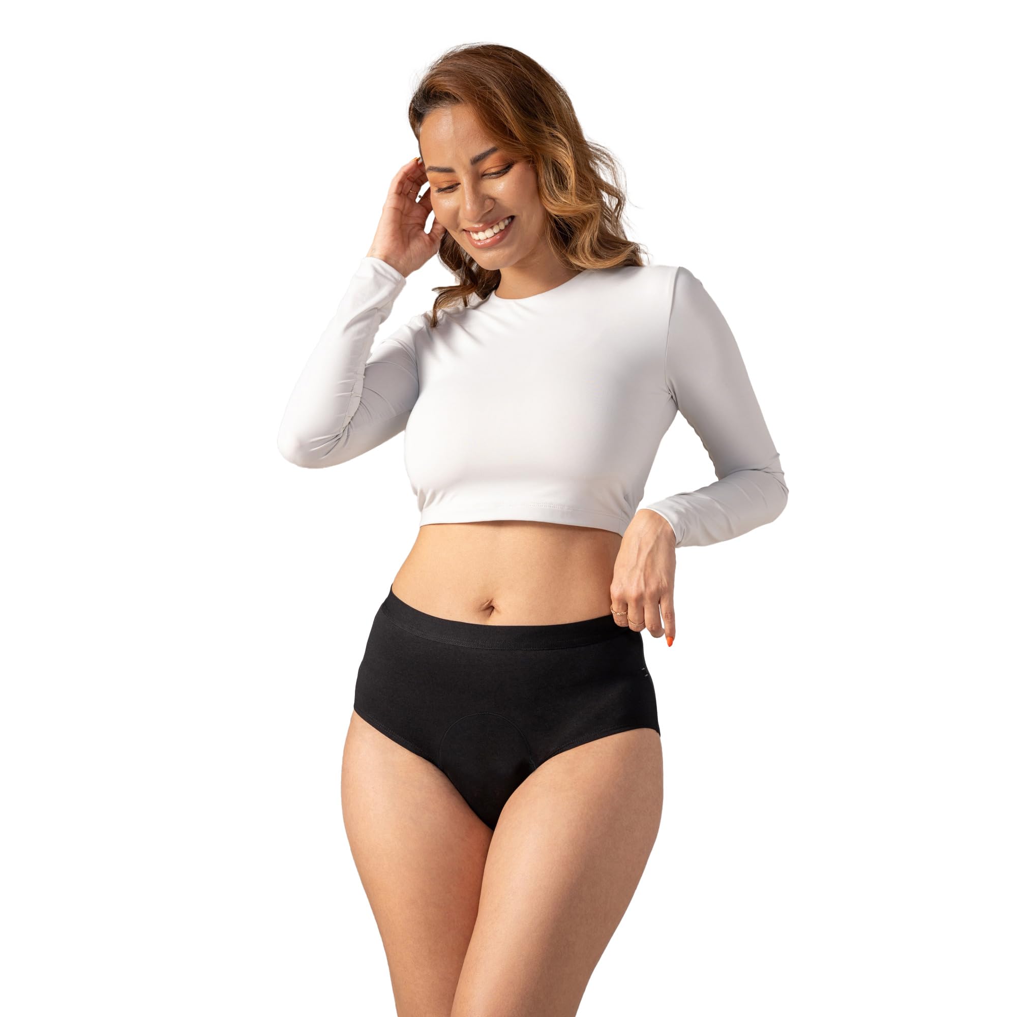 Cotton Period Panty for Girls & Women - Black, No Pads Required, High-Waist, Reusable, Leakproof, No Rashes