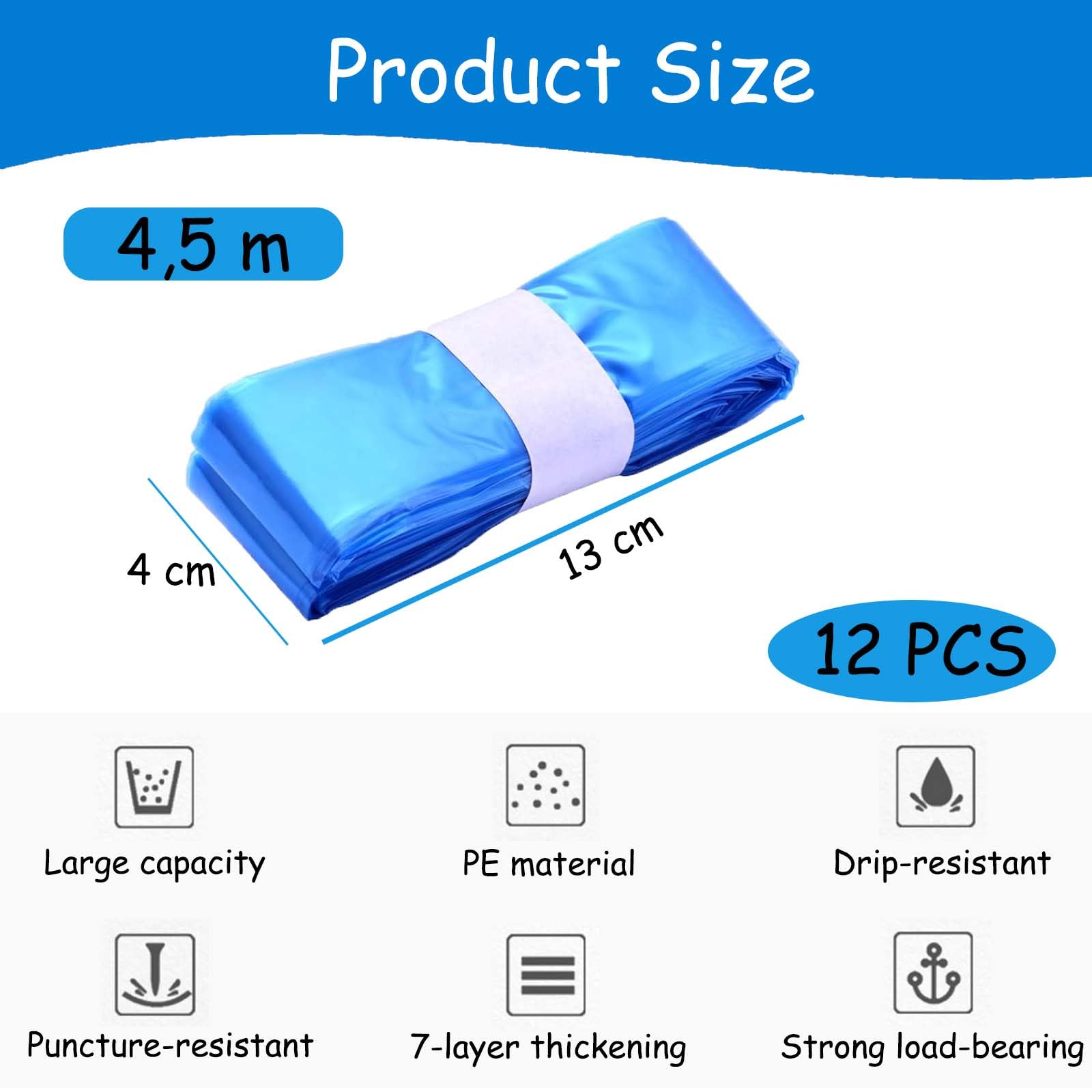 12 Pièces Recharge Poubelle a Couche, 4,5 m Recharges Octogonales, Résistant à la Déchirure Anti-odeurs, Sac Poubelle Couche Grande Capacité Compatible Avec la Plupart des Seaux à Couches