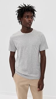 Theory Men's Precise Cotton Tee, Charcoal Heather, Grey, S