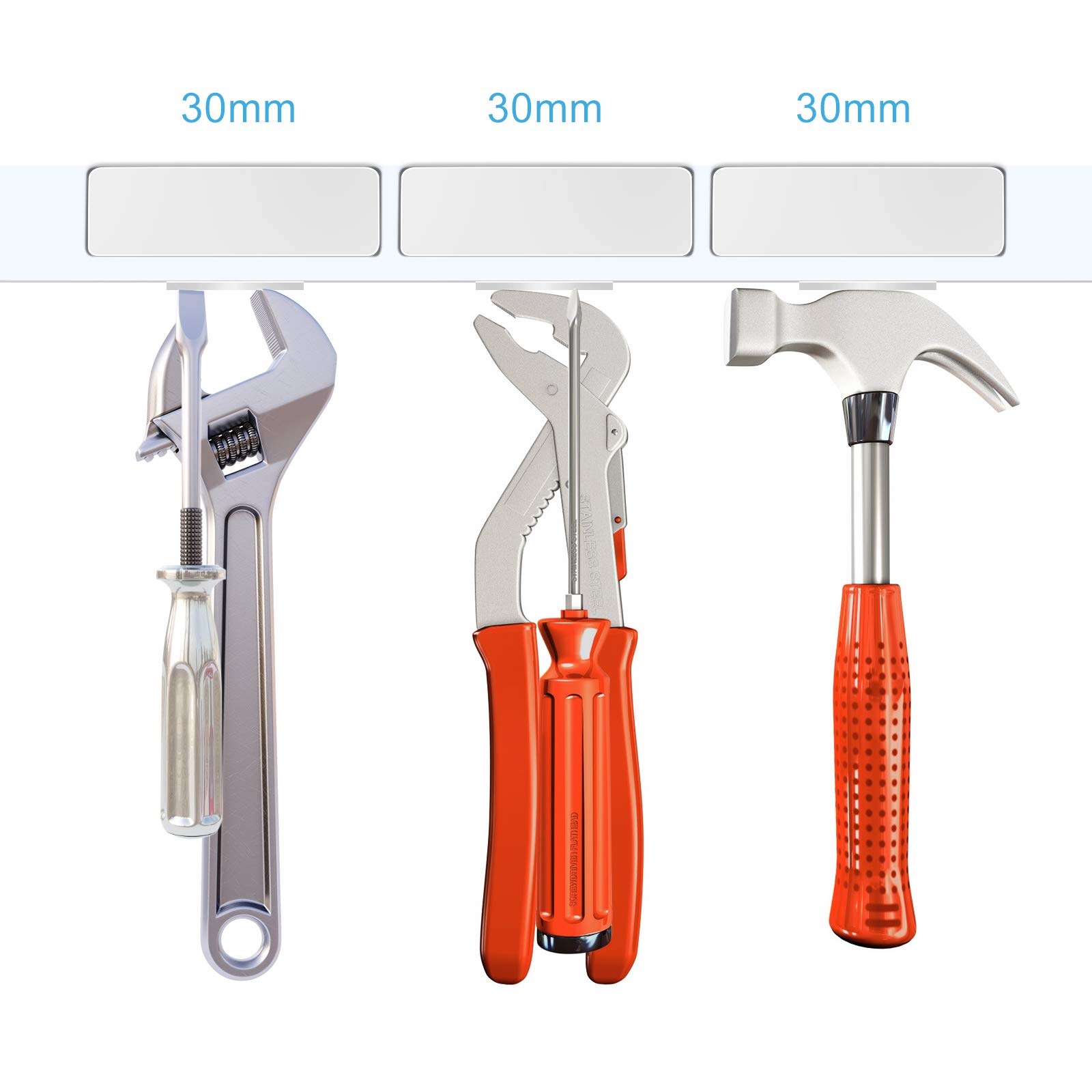 10 Magneti Al Neodimio 30x4mm - Super Potenti Per Frigorifero, Lavagna, Argento