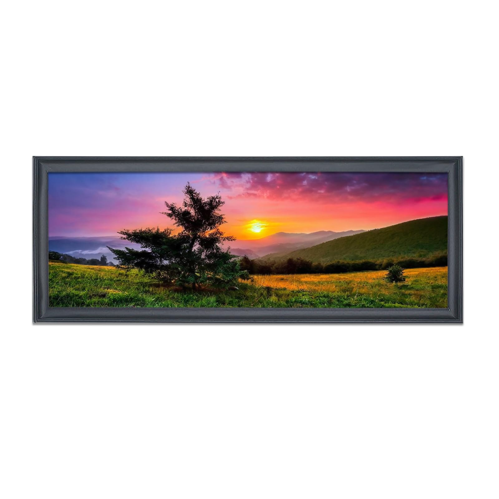 BWFZFBUJ 12x33 Picture Frame Black Solid Wood Suitable for Panoramic Photo/Poster/Painting/Puzzle (S23B1233)
