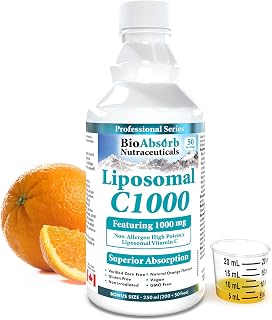 Liposomal Vitamin C 1000mg. 250ml. 50 Servings of Liquid Vitamin C. Non GMO. Soy-Free. Vegan. Natural Orange Flavour.