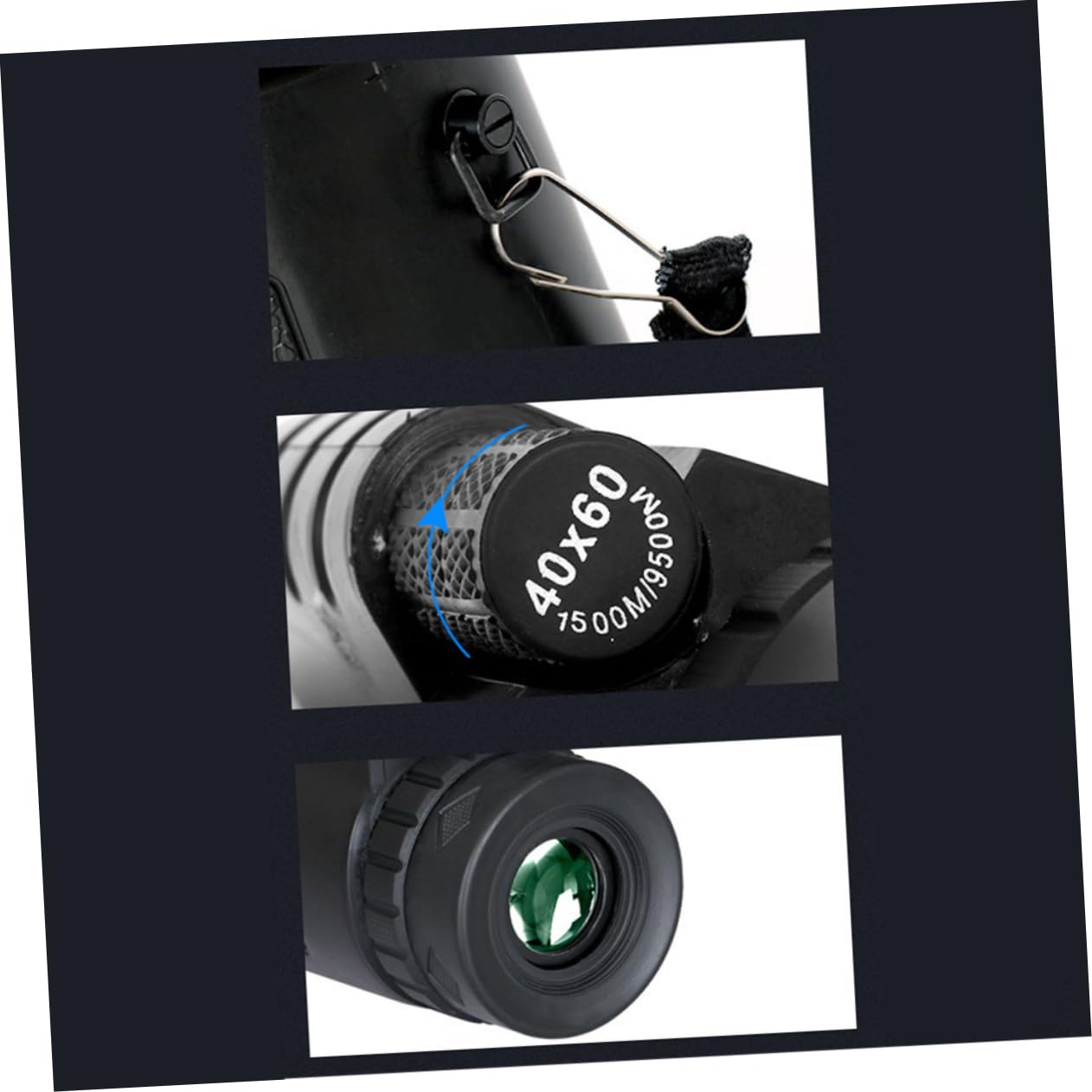 Uonlytech Low Light Night Vision Telescope 40x60 with Phone Clip Tripod Compass Bak4 /Night Use for Outdoor Enthusiasts