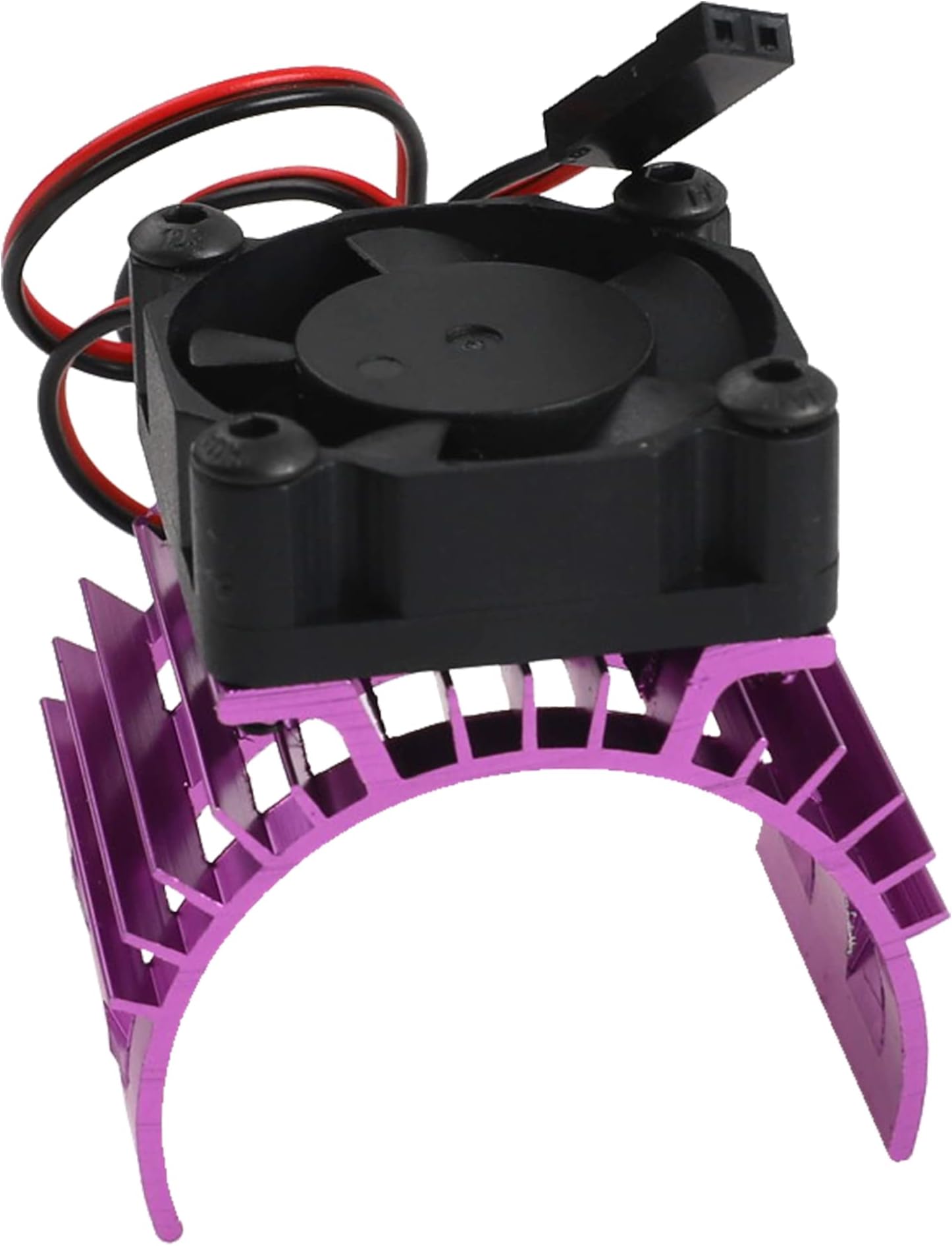 Share Goo Alloy Heat Sink Heatsink with 5V Cooling Fan for 1/10 Car 540 550 3650 Size Brushless Engine Motor RC Car Truck Buggy Crawler (Purple)