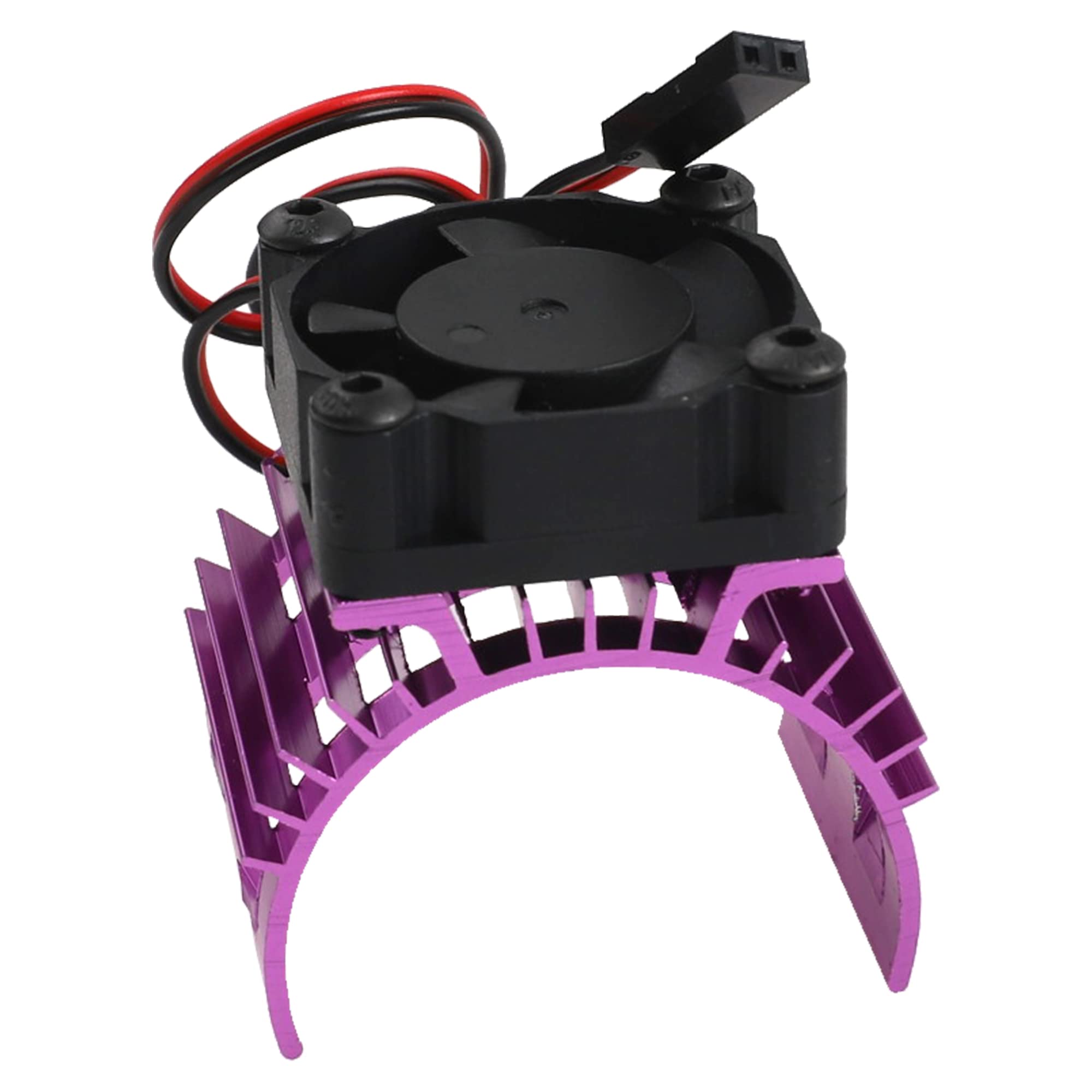 Share Goo Alloy Heat Sink Heatsink with 5V Cooling Fan for 1/10 Car 540 550 3650 Size Brushless Engine Motor RC Car Truck Buggy Crawler (Purple)