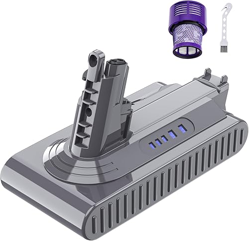 Reemplazo mejorado de 6000 mAh para batería Dyson V10, compatible con batería Dyson Cyclone V10, animal, absoluto, esponjoso, SV12 (no V12),