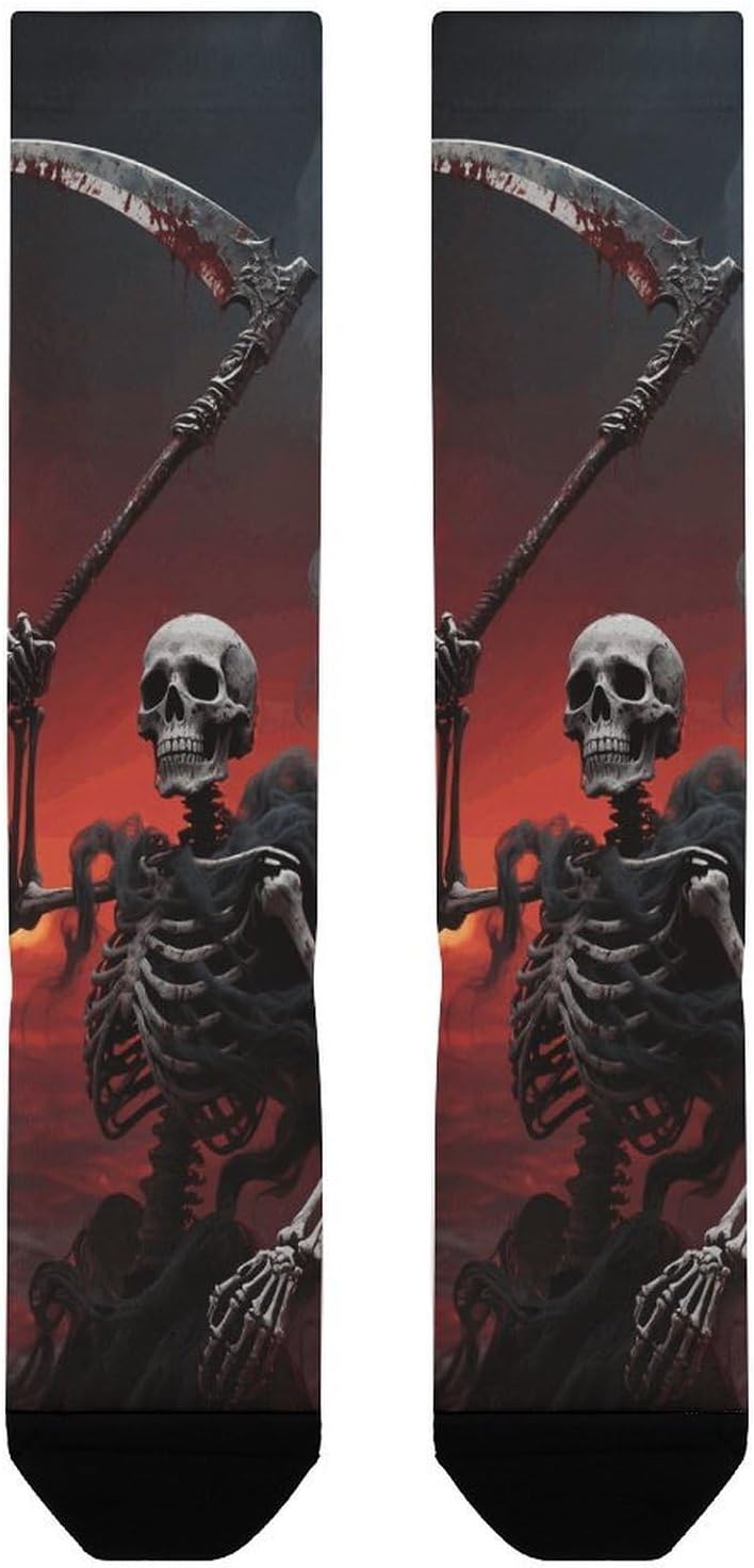 Horrible Skull Knee High Soccer Socks Moisture Wicking