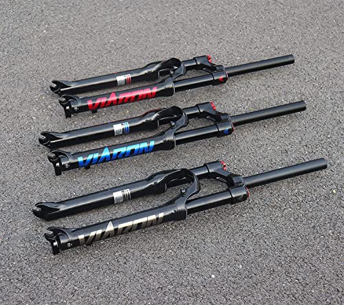 Viaron Mtb Suspension Fork, 26/27.5/29 Inch Mountain Bicycle Front Fork, 100Mm Travel Shock Absorber Straight Tube 28.6Mm Threadless Fork (Silver, 26) #TOP2