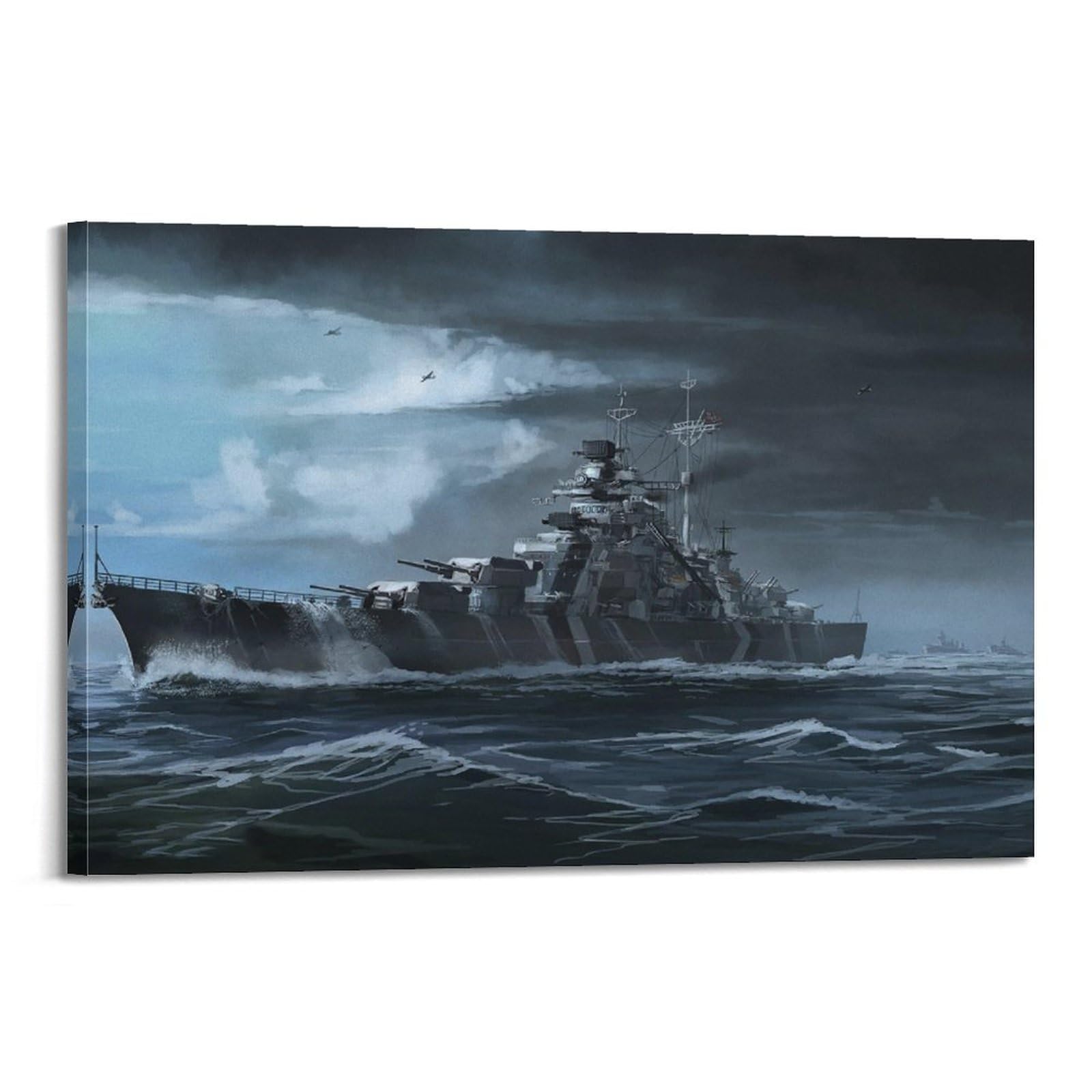 War Art Poster Battleship Bismarck Decorative Painting Canvas Art Picture 12x18inch(30x45cm)