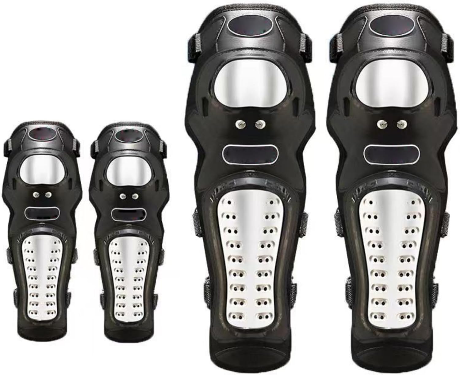 Stainless Steel Knee Pad/Elbow Pads Guards Protective Gear Set for Cycling Skateboard Riding Sports etc