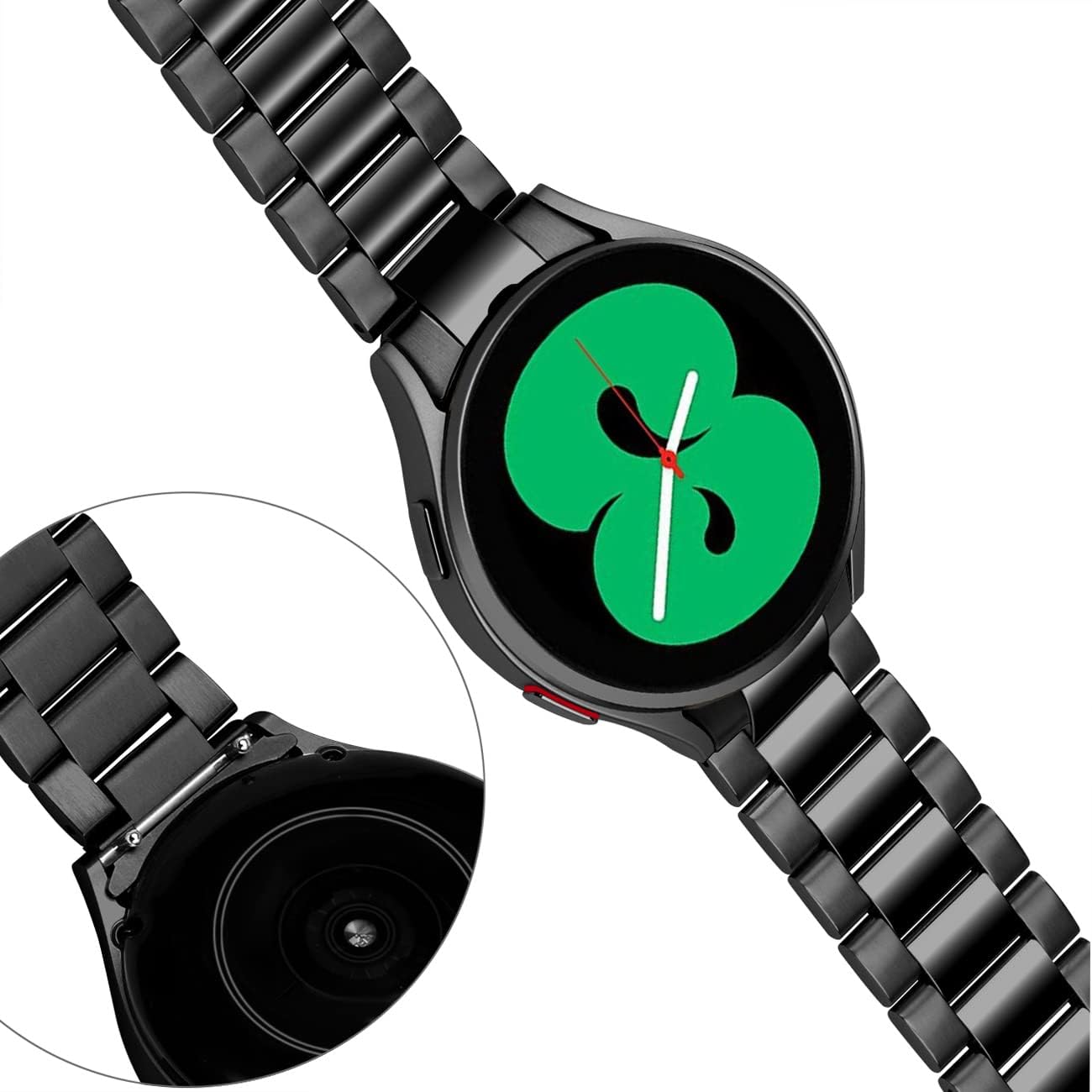 Juntan Compatible with Galaxy Watch 6/5/4 Band 40mm 44mm Watch 6/4 Classic 43mm 47mm 42mm 46mm Bands Sturdy Stainless Steel No Gap Curved Ends Watch Bands Strap Quick Release