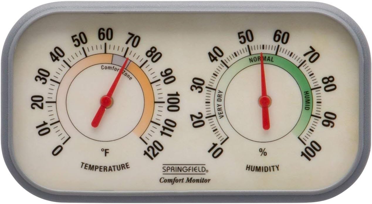 TaylorPrecision Products Springfield Color Track Humidity Meter and Thermometer