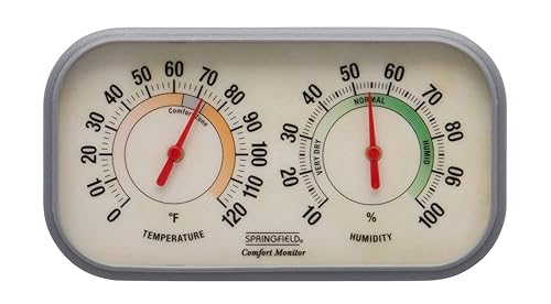 Springfield Color Track Humidity Meter and Indoor Thermometer, Analog Weather