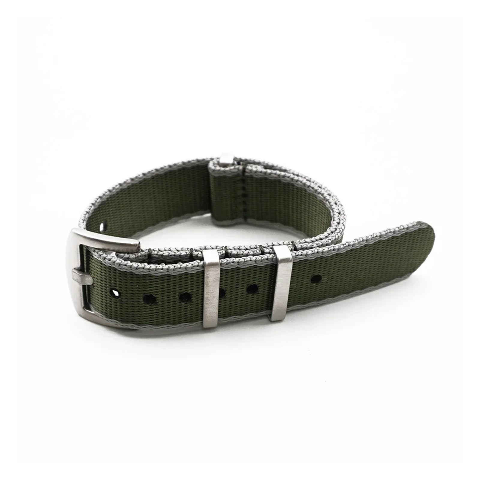 Uhrenarmband， Nylonband Sicherheitsgurt Uhrenarmband Sport(Green Gray Edge,22mm)