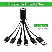 Vista 7 de Herfair Cable de carga múltiple (paquete de 2) Cable de carga universal 6 en 1 Cable de alimentación para múltiples dispositivos con conectores