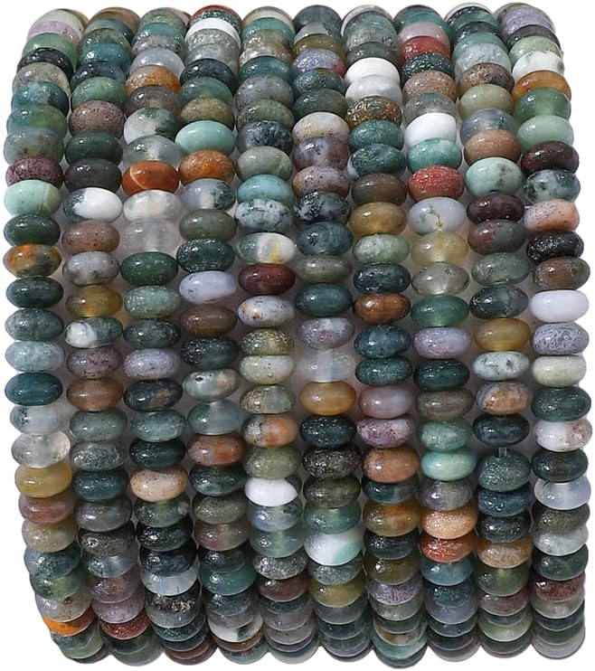 BEADIA Natural Mix Colored Disk Stone Beads 4x2mm 160pcs Rondelle Loose Semi Gemstone Beads for Jewelry Making Design