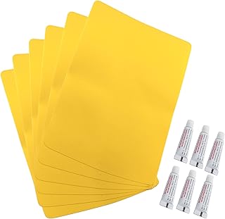 6 Pack 185mm*125mm PVC Heavy Duty Inflatable Boat Repair Patch Kit with Glue Rubber Boat Waterproof Patches Adhesive Repair Accessory Kit for Inflatable Boat Canoe Kayak