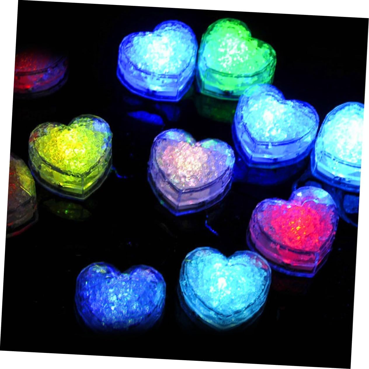 DOITOOL 36pcs Led Heart Shape for Romantic Party Decorations for Weddings Ktv Bars and Holiday Gatherings Create Atmosphere Colorful Lighting
