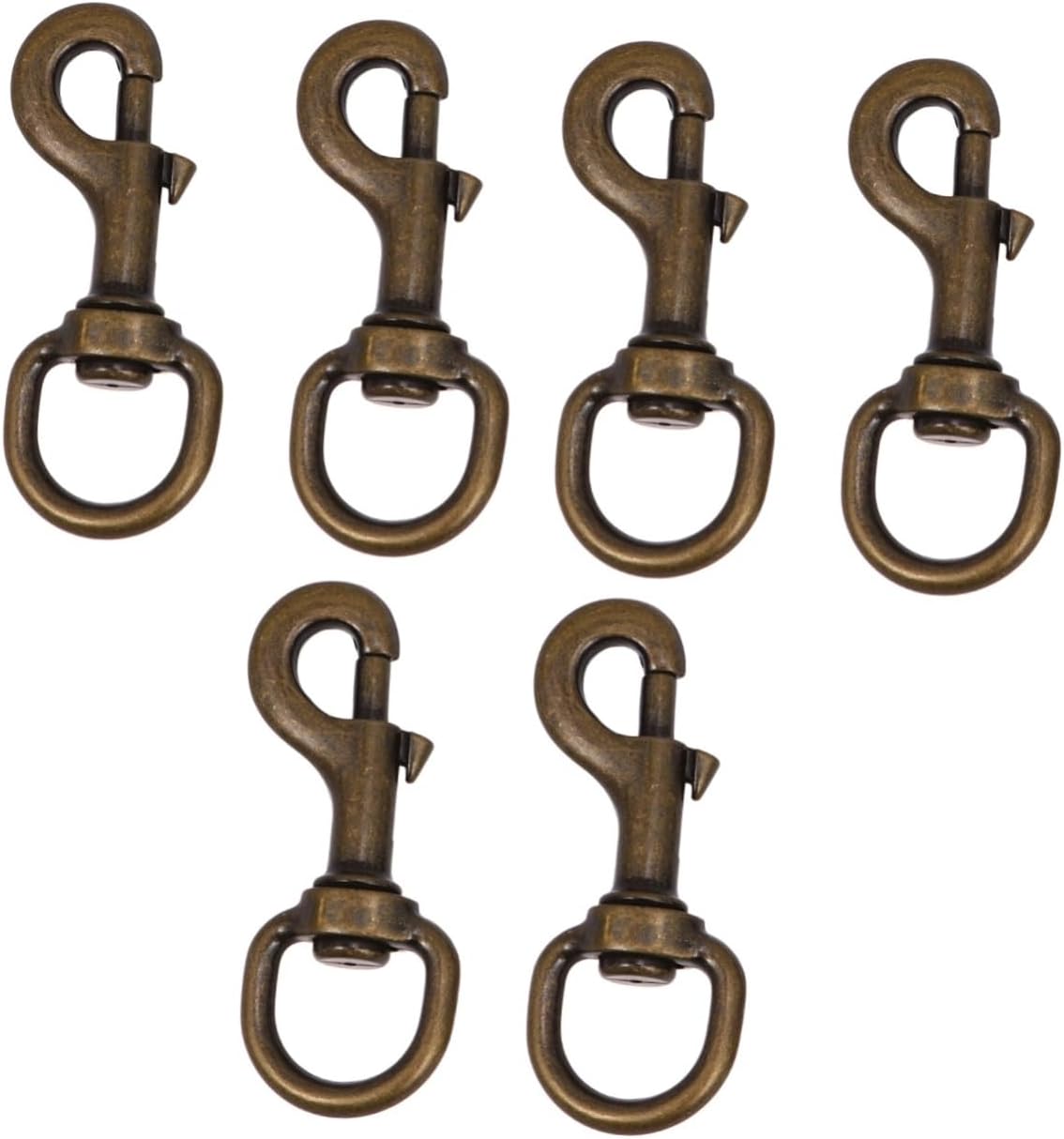 COLLBATH 6pcs Pet Collar Hooks Swivel Joints Alloy Traction Rope Accessories for Dogs and Cats Bronze Finish Easy to Secure and Rotate Degrees