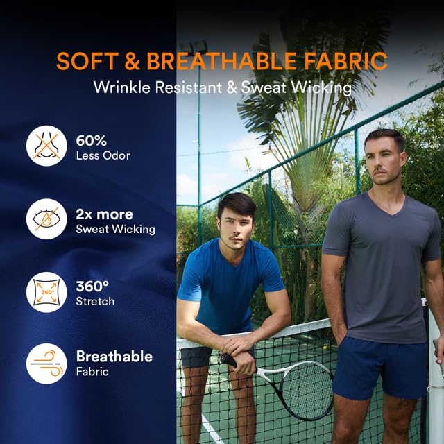 Essential T Shirts for Men - Performance Fabric, Wrinkle Resistant & Breathable3