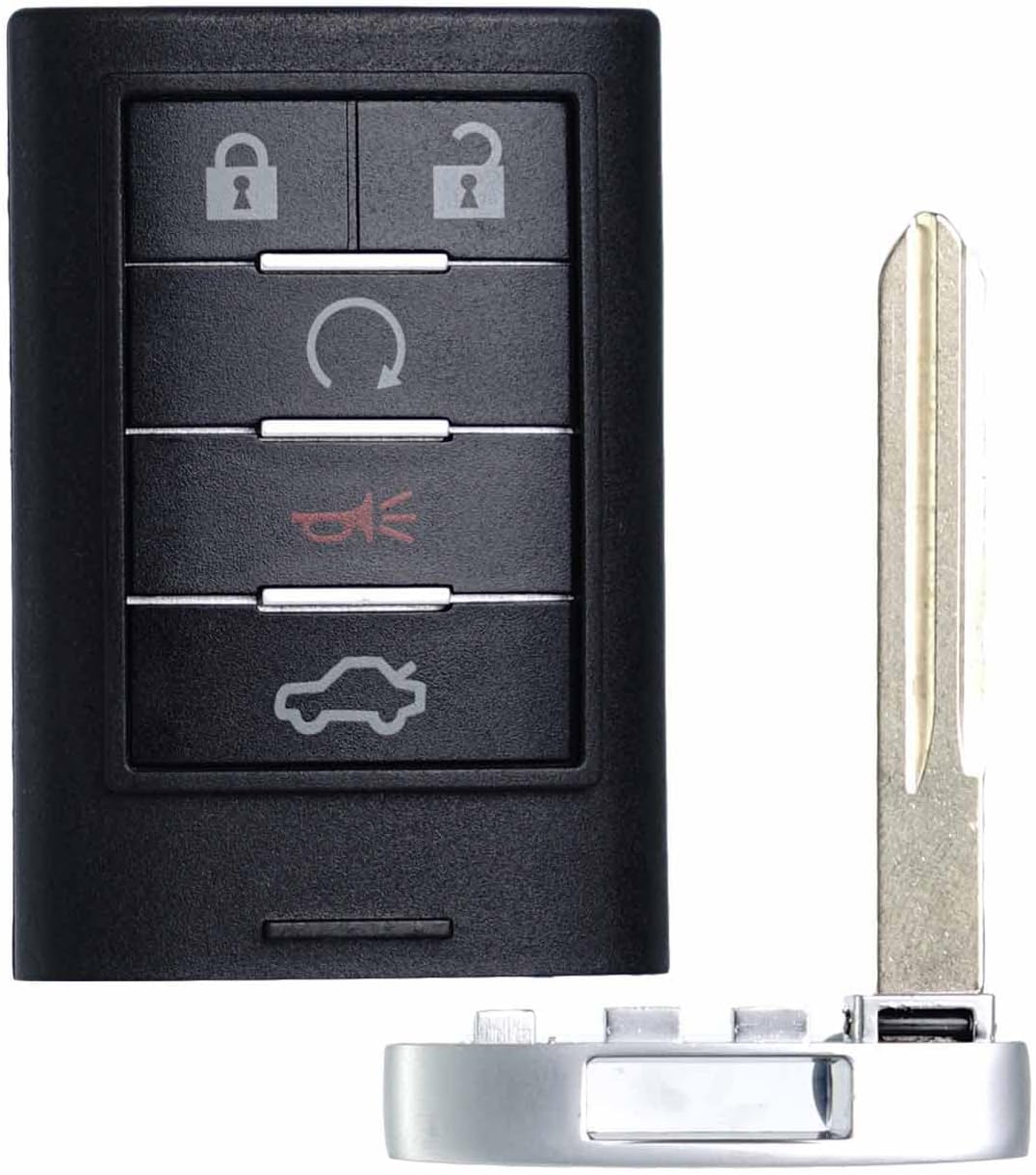SUPALAND Key Fob Replacement Fits for Cadillac CTS 2008 2009 2010 2011 2012 2013 2014 2015 STS 2008-2011 Push Start Button Smart Proximity Keyless Entry Remote Start Control M3N5WY7777A 25943677