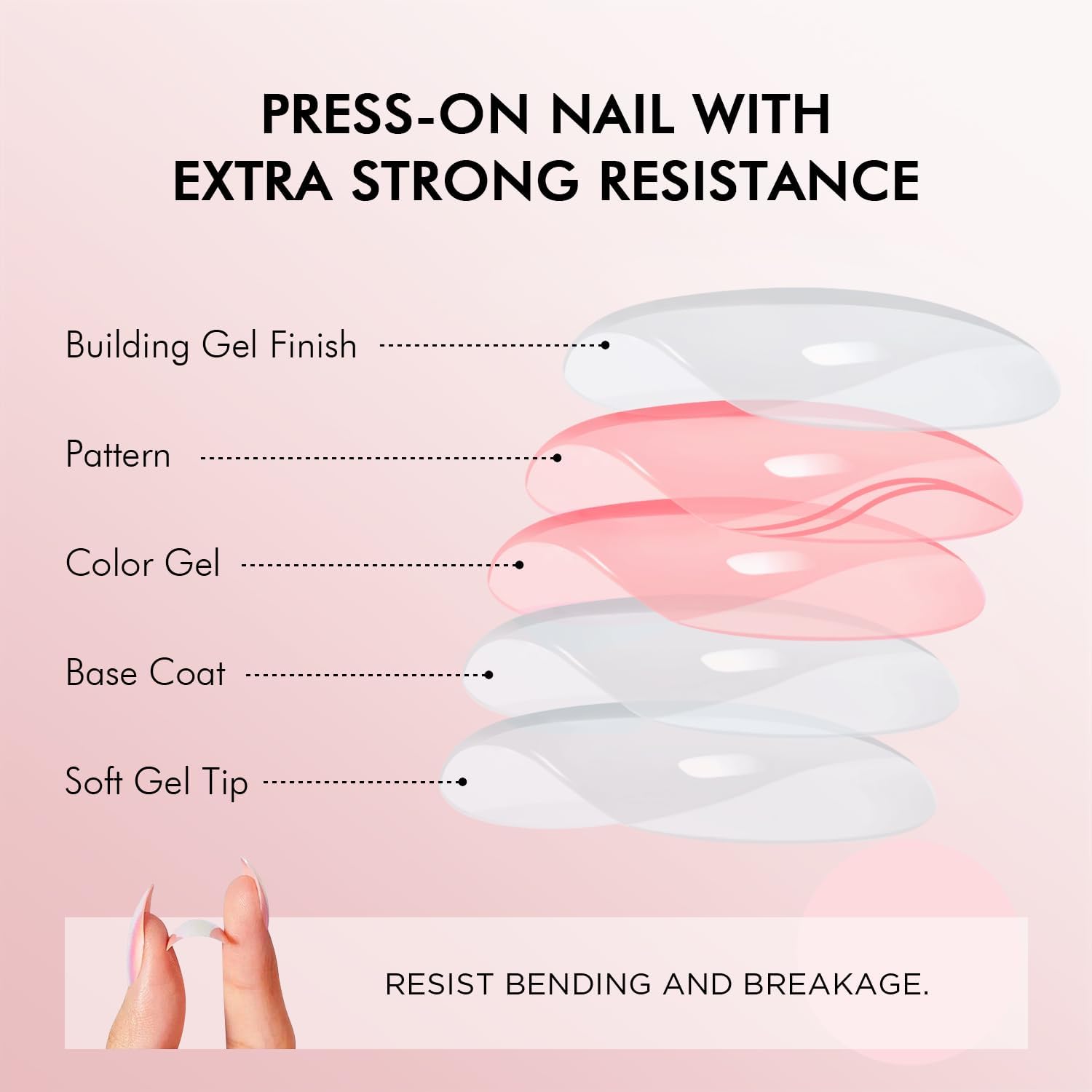 VSALON Short Almond Press-On Nails, 42 Count (Pack of 1), French Tip & Cat Eye, Cream Finish, Plastic, 16 Sizes & 10 Alternative Nails, UV Glue, Easy Tabs, Remover (Rose Sweetheart)